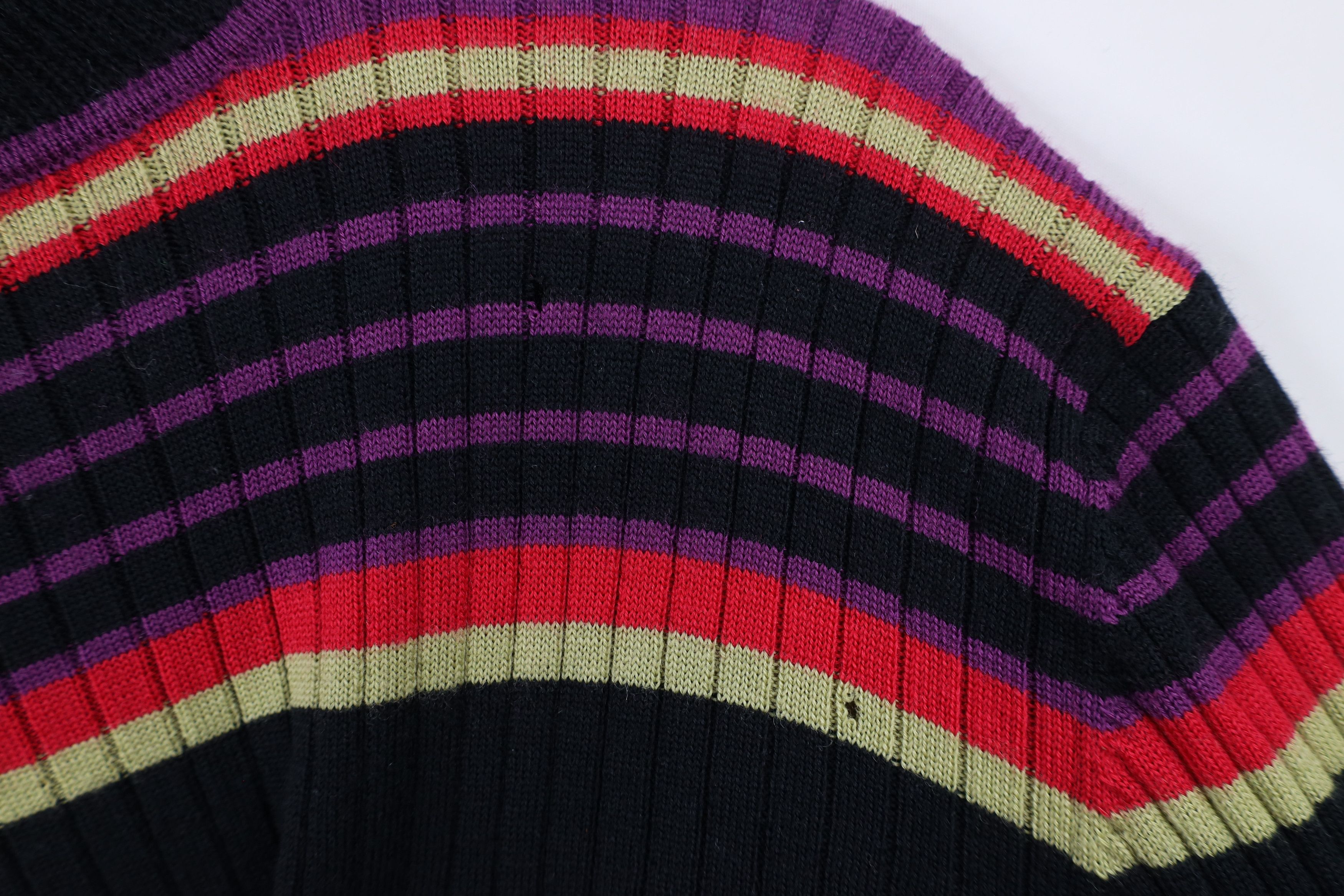 Vintage Vintage 90s Streetwear Wool Striped Knit Turtleneck Sweater Size XL / US 12-14 / IT 48-50 - 7 Thumbnail