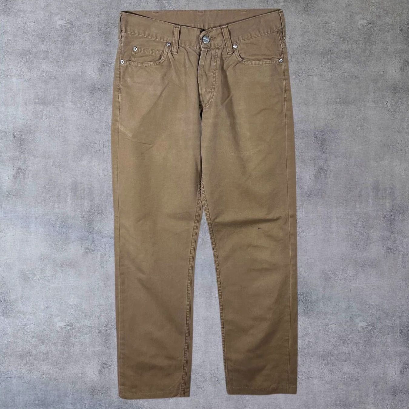 Carhartt Carhartt Brown Skater Straight Leg Chino Trousers 28W Women 28 Regular 28.5" Waist 28" Inseam Brown Button Fly Pants Size 28" / US 6 / IT 42 - 3 Thumbnail