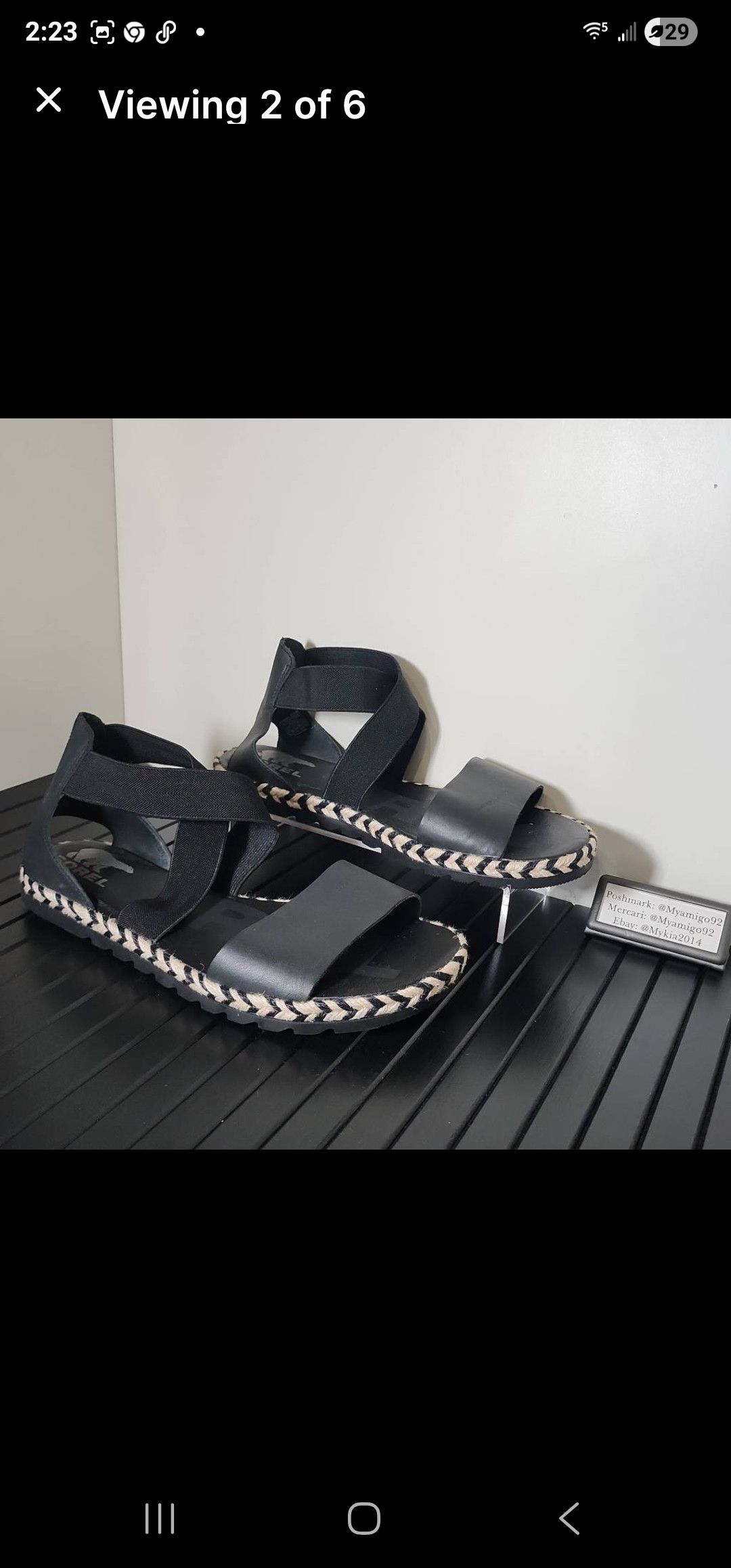 SOREL Sorel Women's Ella II Sandal - Black, Arrow Size US 9.5 / IT 39.5 - 2 Thumbnail