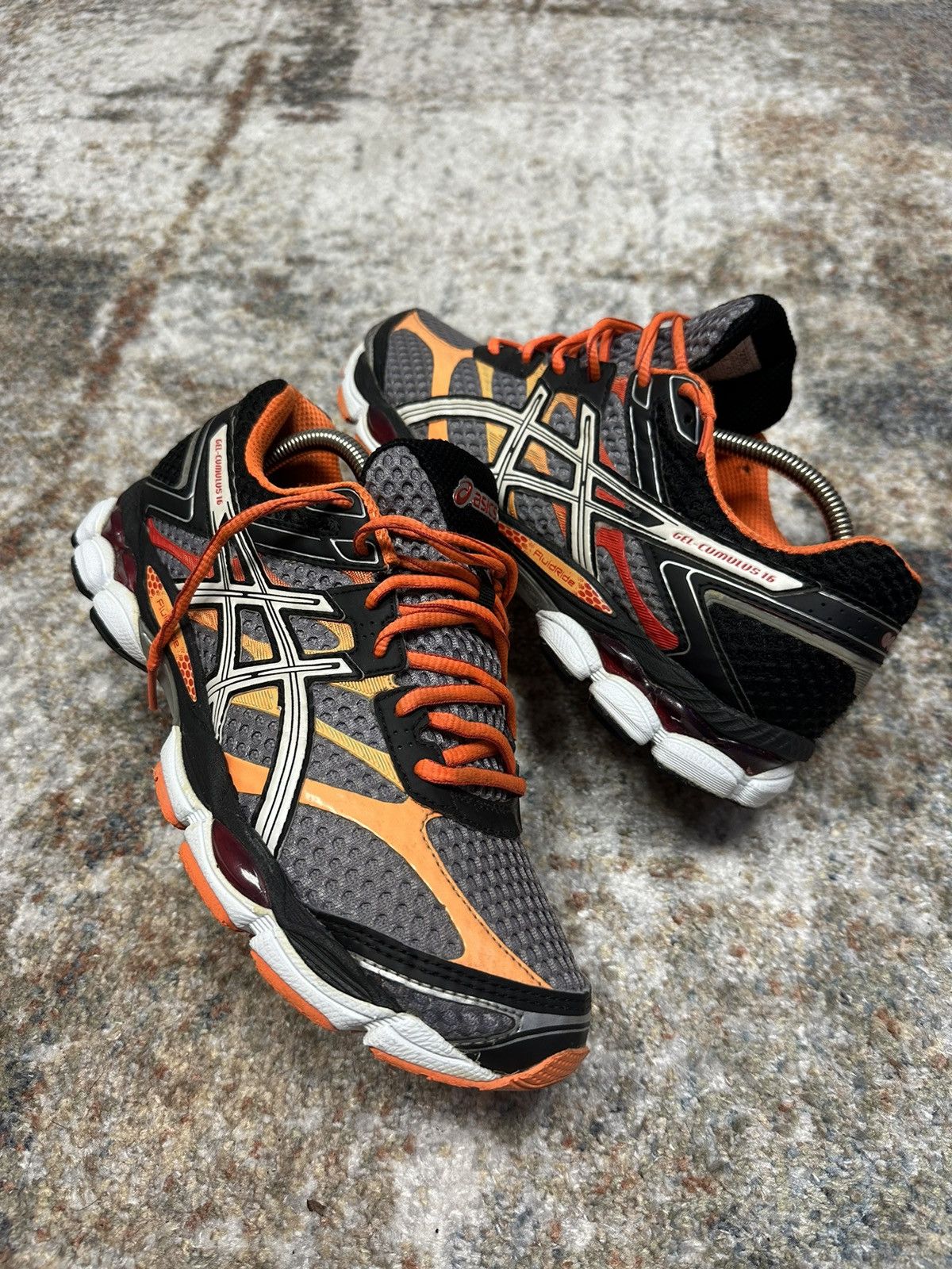 Asics × Japanese Brand × Vintage 🔥 Asics Gel - Cumulus 16 Black / Orange 00s Y2K Size US 8 / EU 41 - 3 Thumbnail