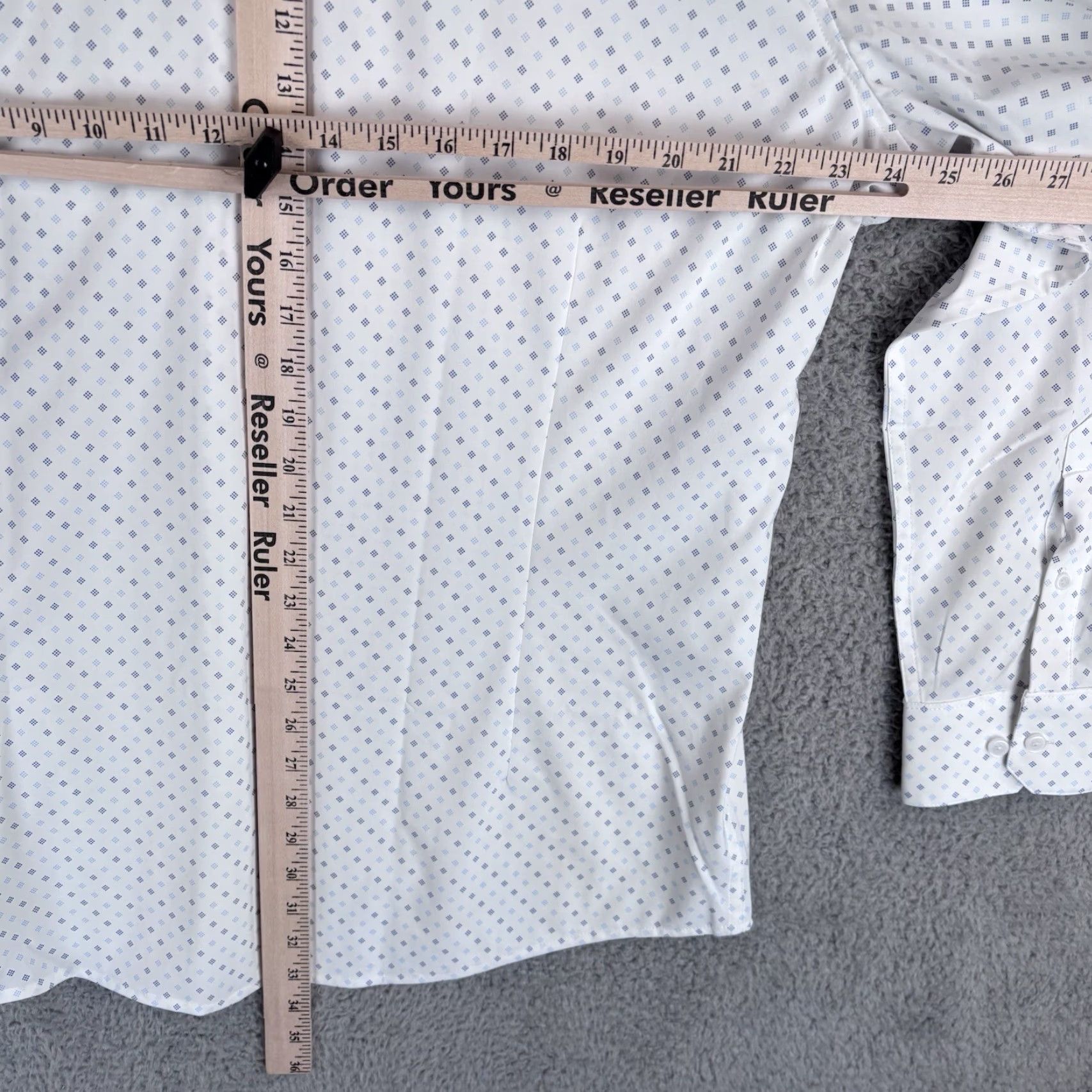 Mizzen+Main Mizzen+Main Shirt Men 2XL Collared Button-Up Geometric Check Plaid White Slim Performance USA Made Size US XXL / EU 58 / 5 - 7 Thumbnail