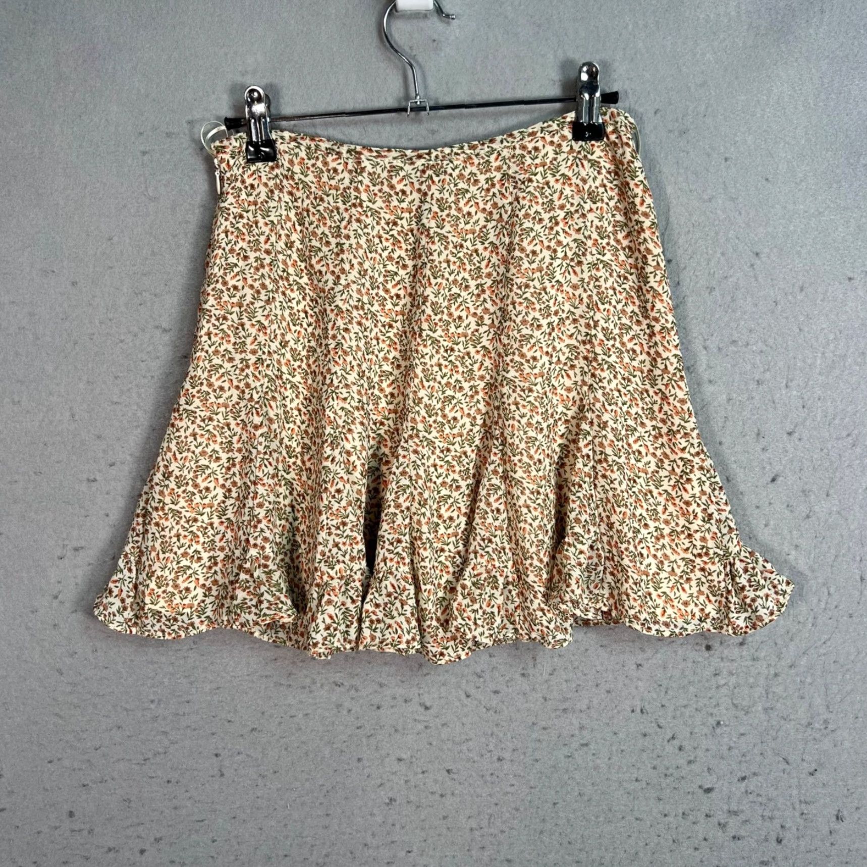 Vintage VINTAGE Dress Forum Womens Small Floral A-Line Beige Skirt 100% Polyester Size 28" / US 6 / IT 42 - 2 Thumbnail
