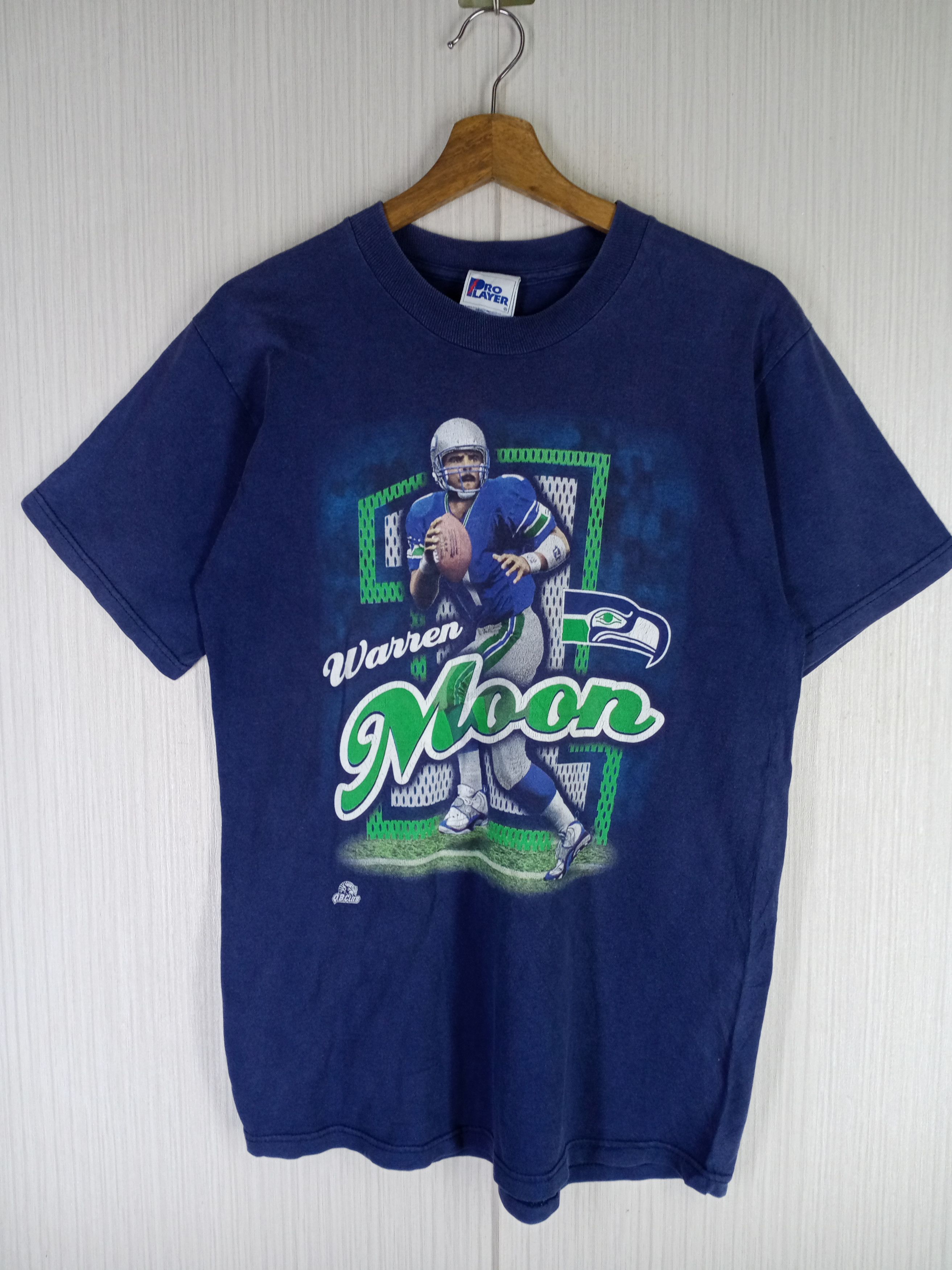 NFL Rare Vintage Seattle Seahawks Warren Moon Tshirt Size US M / EU 48-50 / 2 - 1 Thumbnail