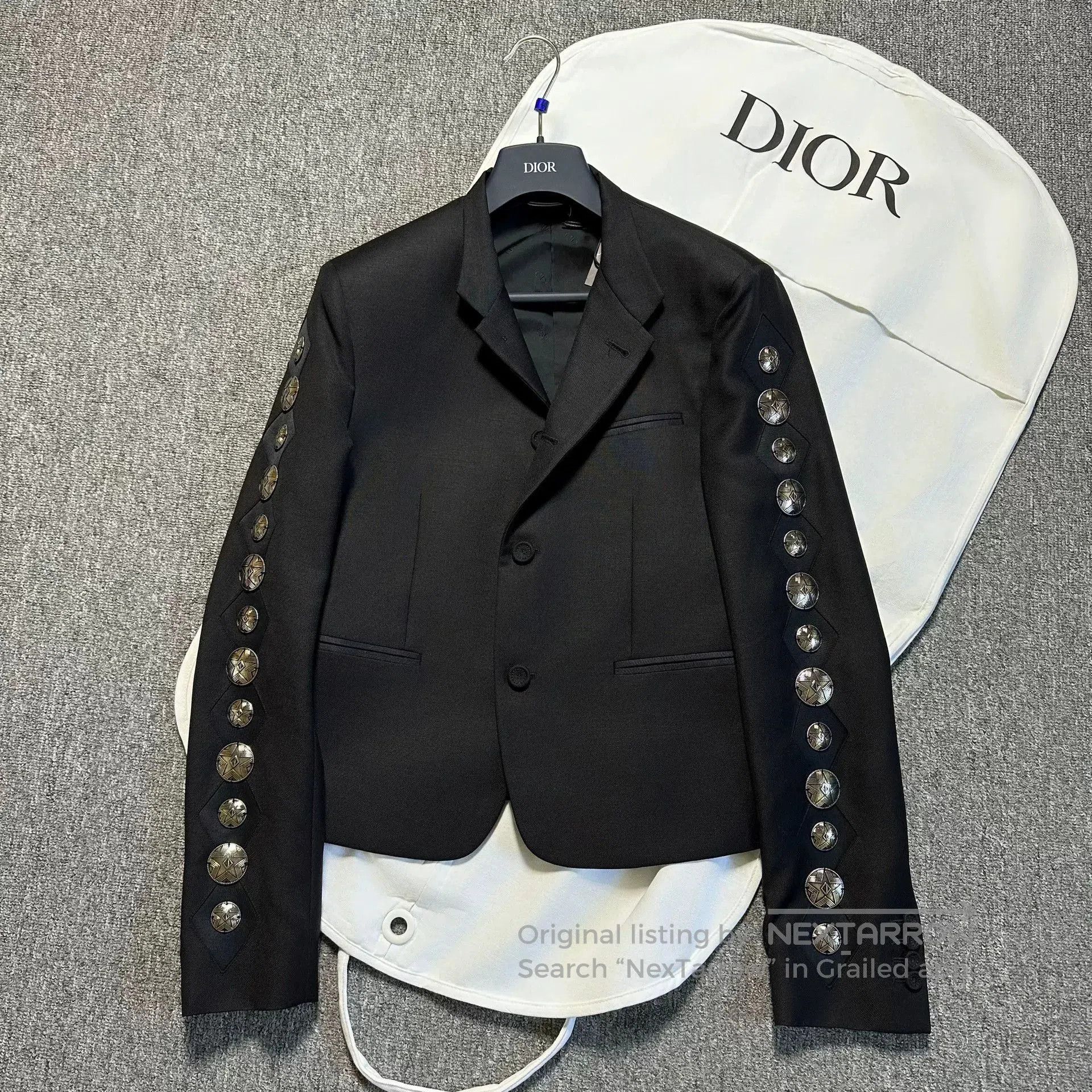 Dior dior black collar suit jacket with buttons. Size US L / EU 52-54 / 3 - 1 Thumbnail