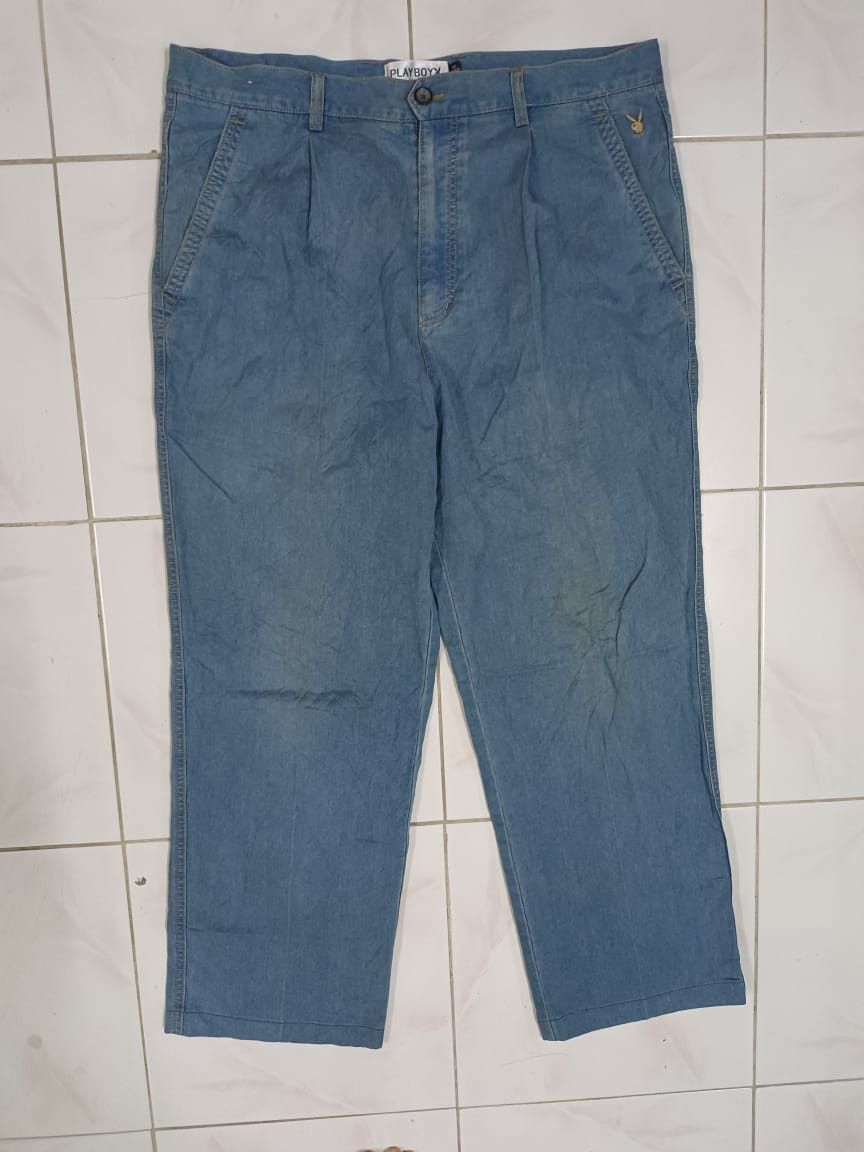 Playboy × Vintage Vintage Playboy Baggy Denim Jeans Pants Size US 37 - 1 Thumbnail