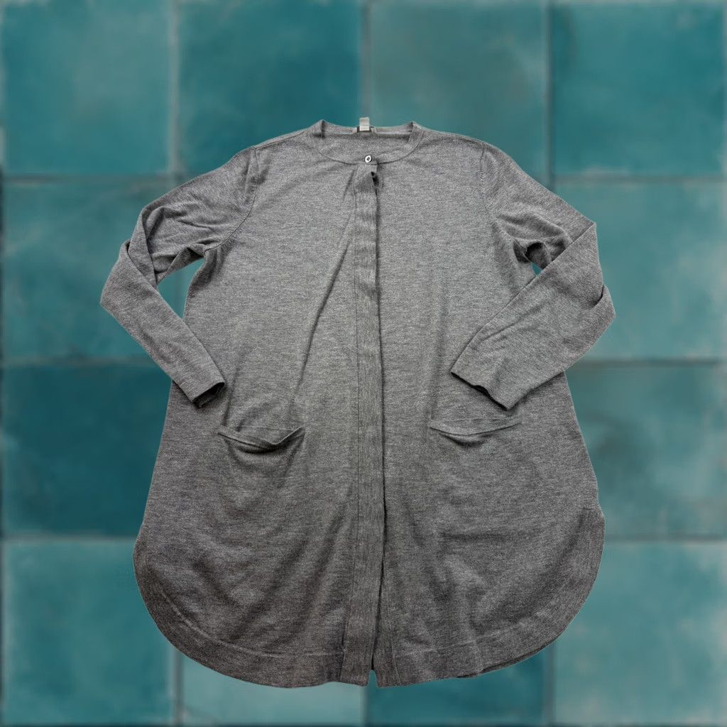 J. Jill J. Jill Cardigan Sweater Womens Large Gray Longline Open Front Pockets Knit Size L / US 10 / IT 46 - 1 Thumbnail