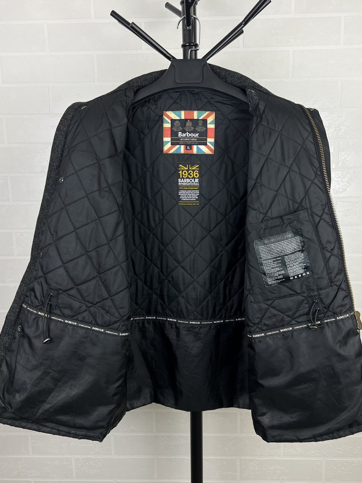 Barbour BARBOUR INTERNATIONAL Wax Jacket STRUTS Hand Logo Black Mens Size US XL / EU 56 / 4 - 12 Thumbnail