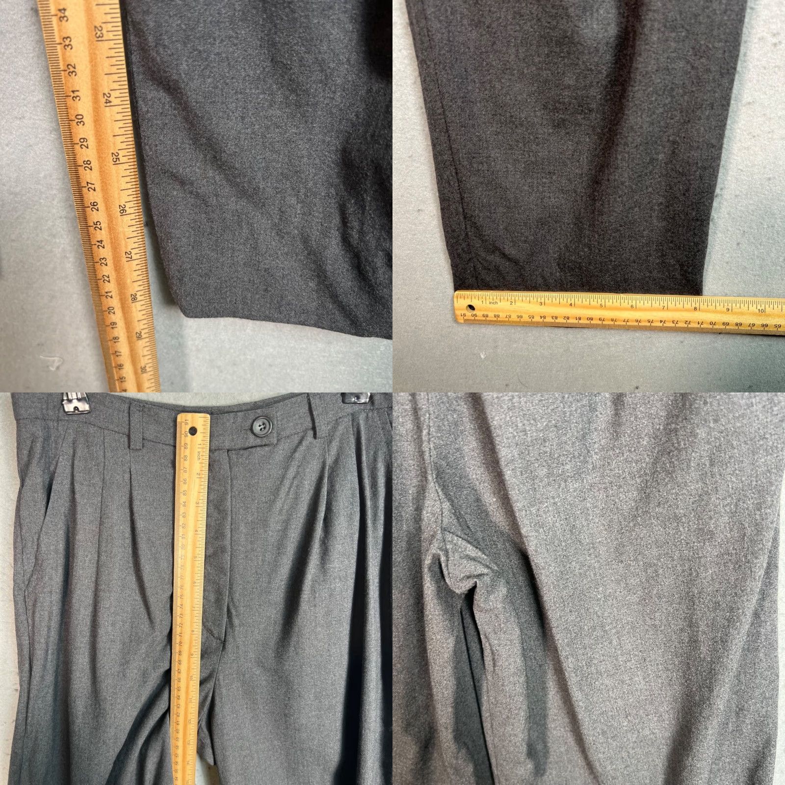Vintage Gunex Womens Pants Size 8 Wool Blend Gray Pleated Straight Leg Trousers Size 30" / US 8 / IT 44 - 8 Thumbnail