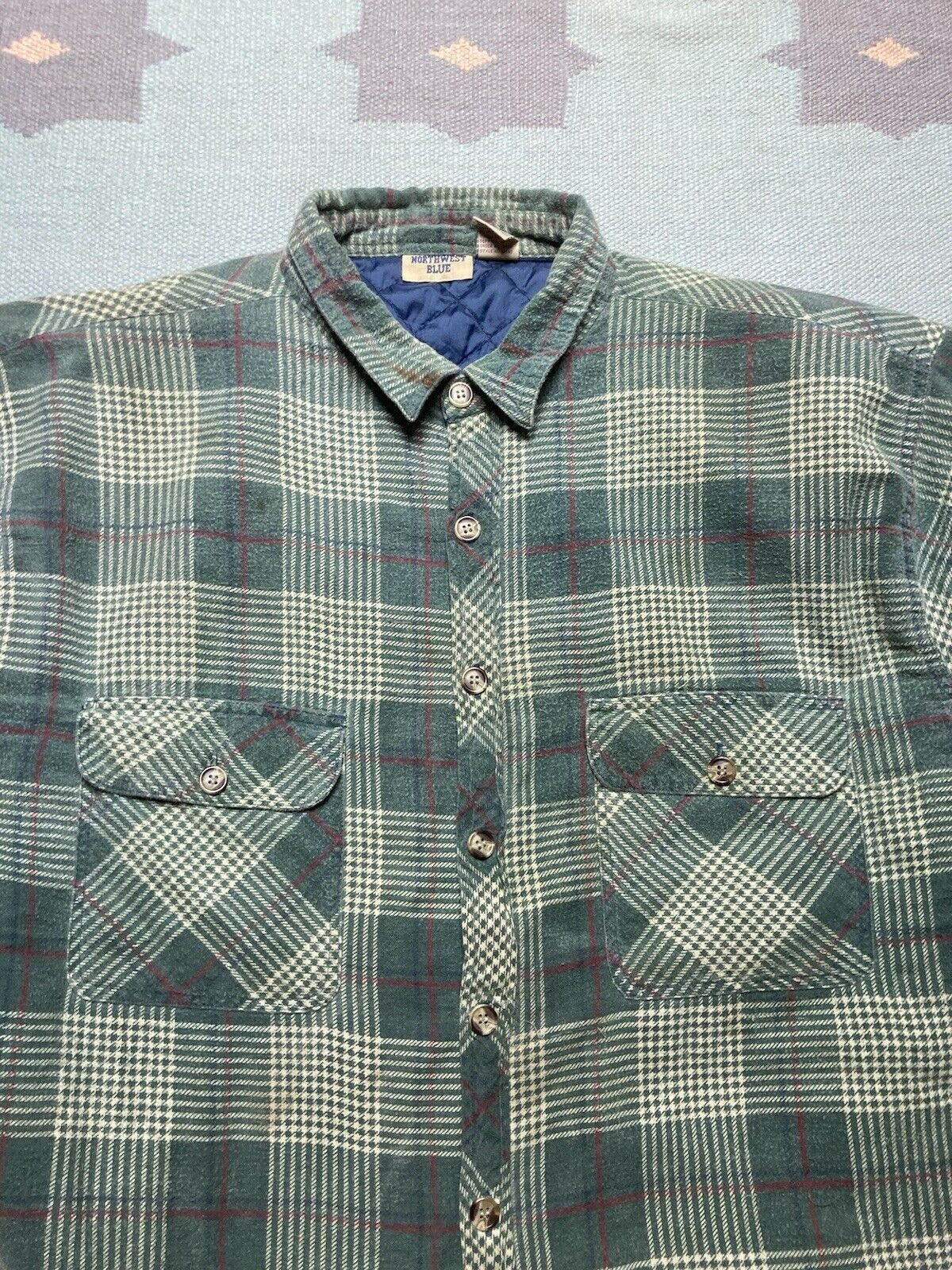 Vintage VTG quilted flannel shirt jacket insulated soft cotton XXL Size US XXL / EU 58 / 5 - 4 Thumbnail