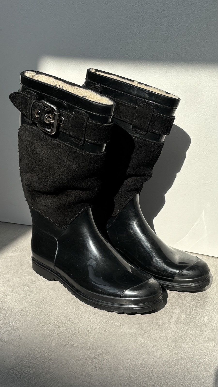 Dolce & Gabbana Dolce & Gabbana D&G Rubber Rain Boots Gumboots Suede Size US 9 / IT 39 - 12 Thumbnail