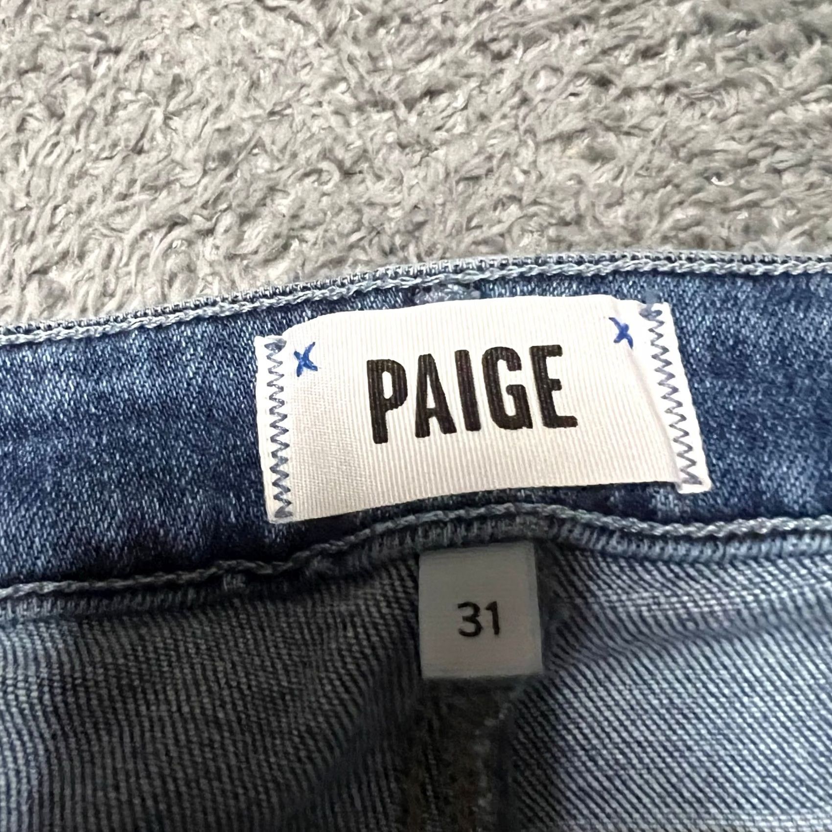 Paige Paige Jeans Womens 31 Cindy Raw Hem Straight Leg High Rise 32x27.5 Blue Jeans Womens Mens Girls Boys Size 24" / US 00 / IT 34 - 5 Thumbnail