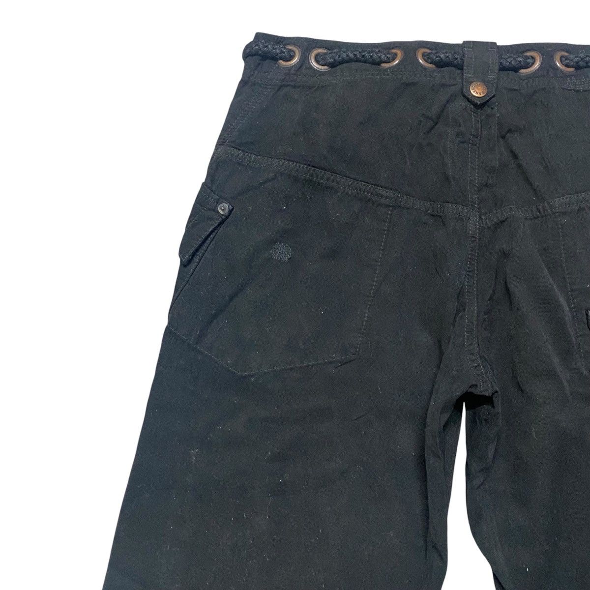 Japanese Brand Japanese Brand Bartack Black Cargo Pants Drawstring Size US 33 - 10 Thumbnail
