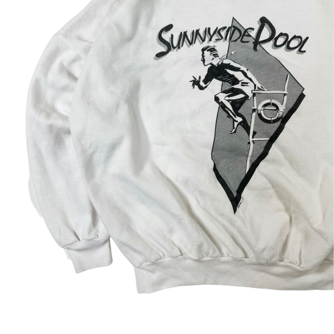 Vintage Vintage 80s Sunnyside Pool Big Print Graphic Sweater Size US L / EU 52-54 / 3 - 3 Thumbnail