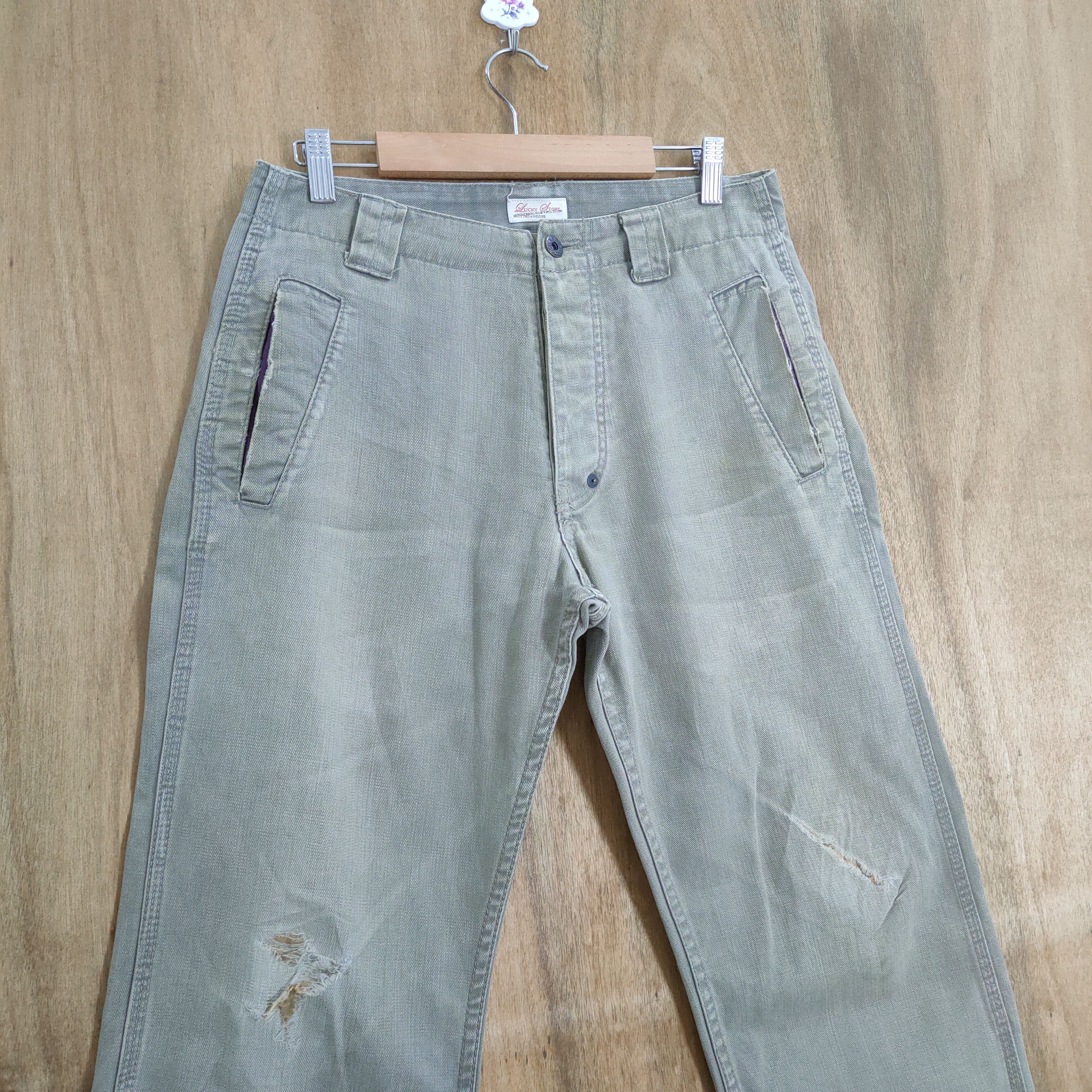 Lucky Brand LUCKY STORE GREY BUTTON FLY TROUSERS CHINO PANTS Size US 30 / EU 46 - 12 Thumbnail
