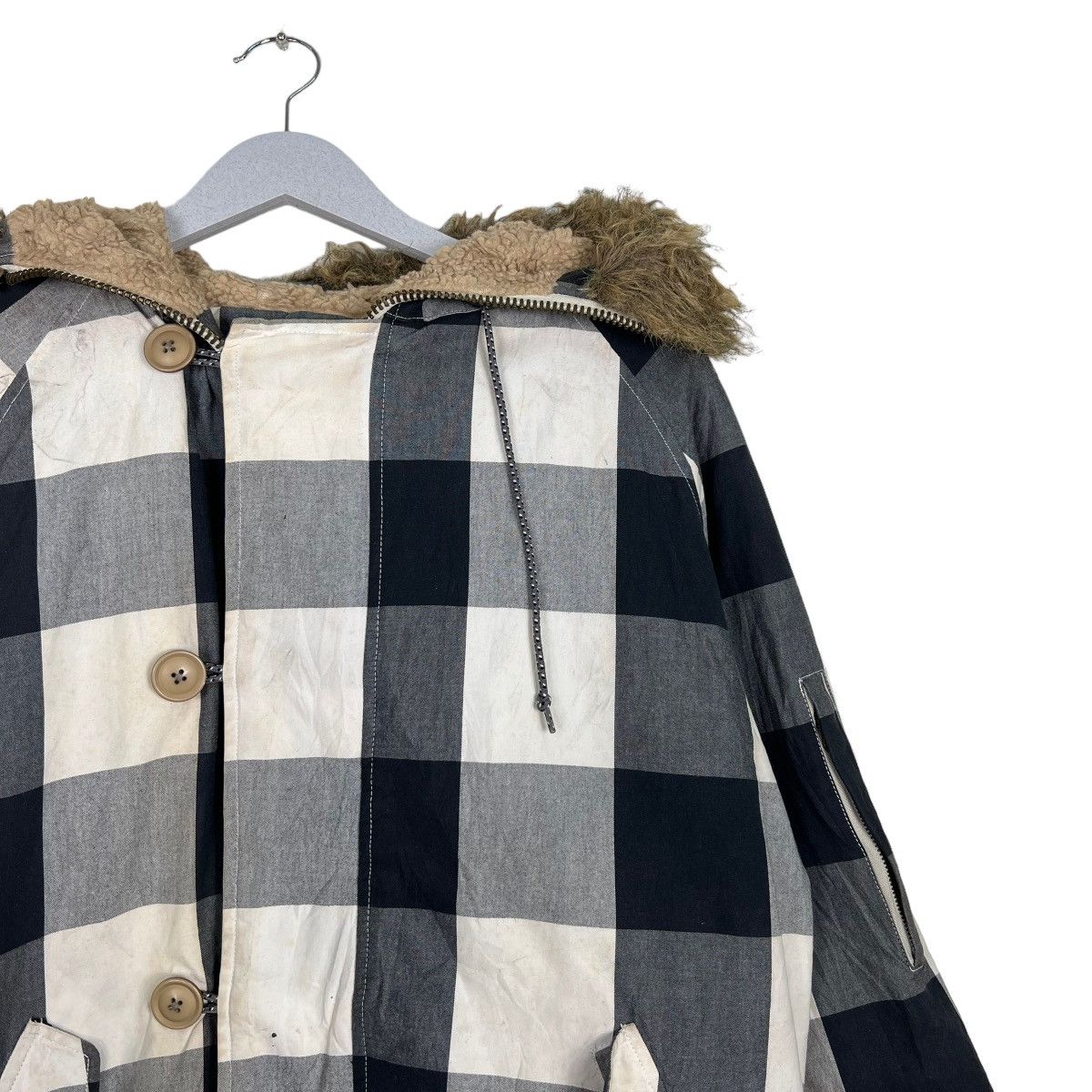 Vintage 🔥 VINTAGE WOOLRICH CHECKER FAUX FUR TRIM BOMBER JACKET Size US M / EU 48-50 / 2 - 7 Thumbnail