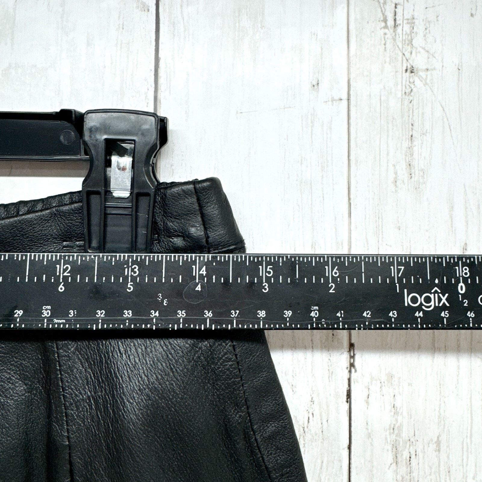 Vintage Vintage Atlantic Beach Skirt Women Medium Black Leather Midi Size 29" - 6 Thumbnail