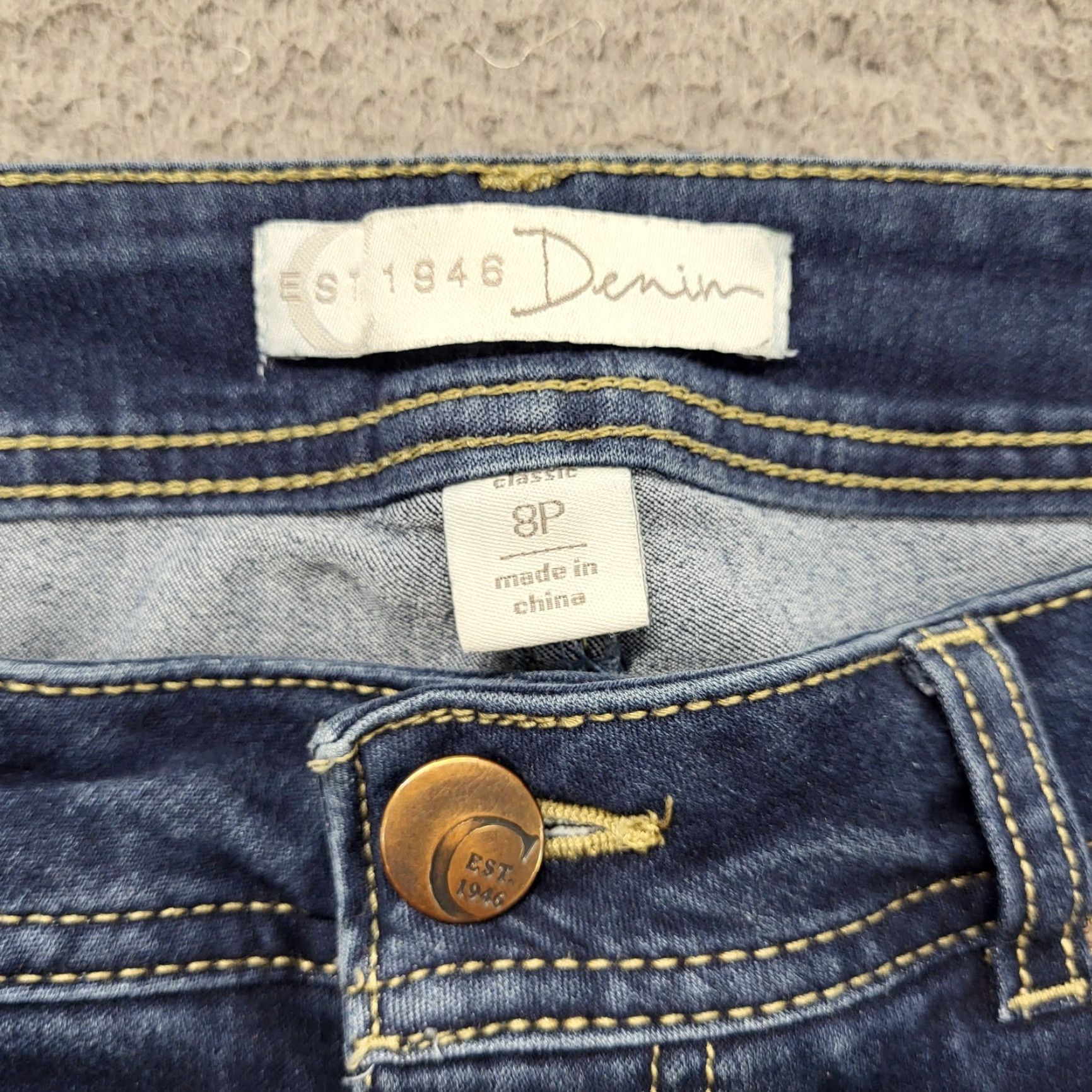 Vintage Cato EST 1946 Capri Womens 8P Jeans Petites Mid Rise Slim Stretch Blue 31x22 Womens Size 30" / US 8 / IT 44 - 2 Thumbnail