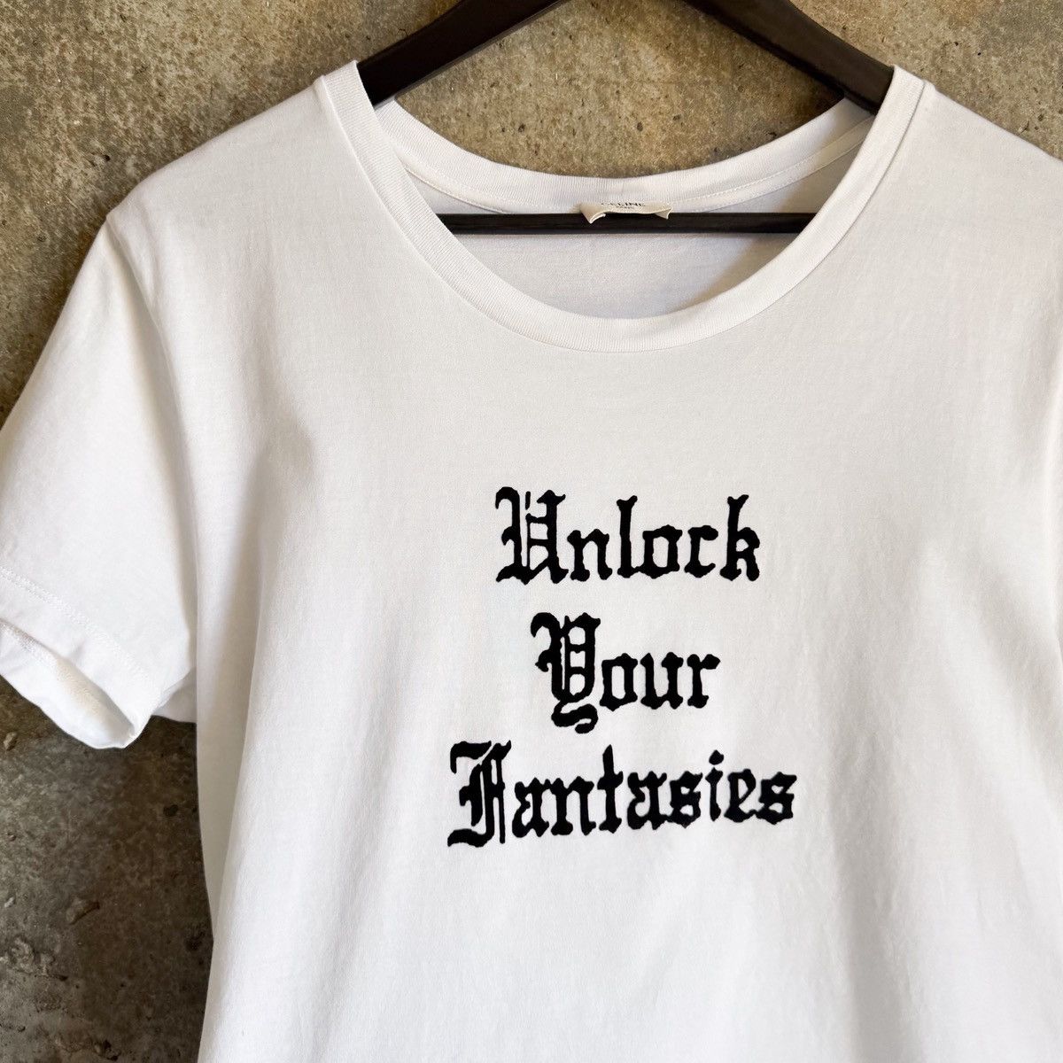 Celine SS19 Celine unlock your fantasies white t shirt logo Hedi