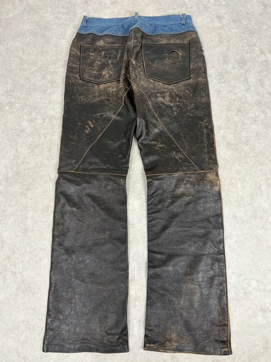 Just Cavalli 2000s Cavalli Brown Faded Leather Pants Size US 32 / EU 48 - 8 Thumbnail