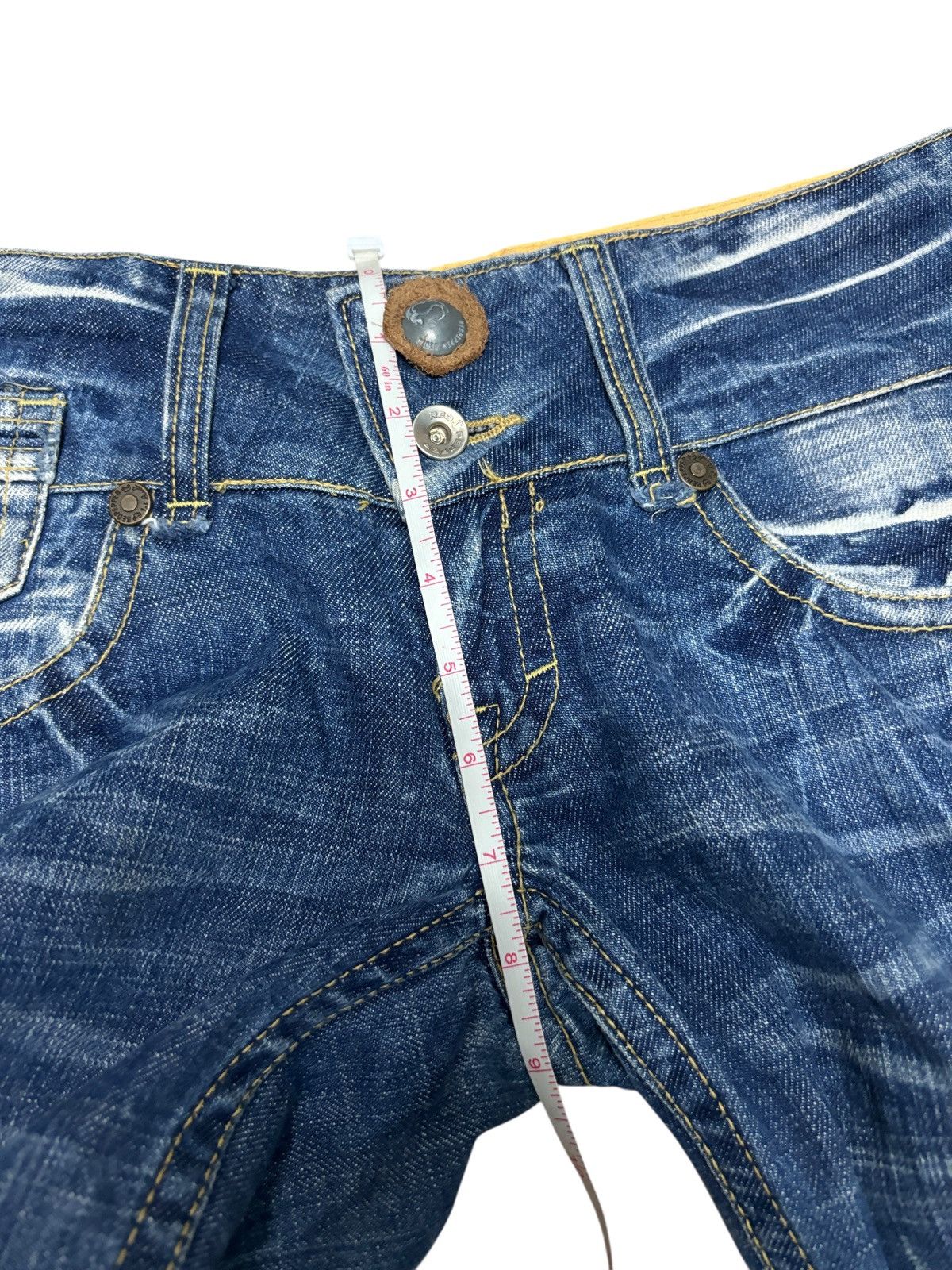 Japanese Brand Y2K Red Pepper Wide Flare Denim Jeans Size 30" / US 8 / IT 44 - 10 Thumbnail