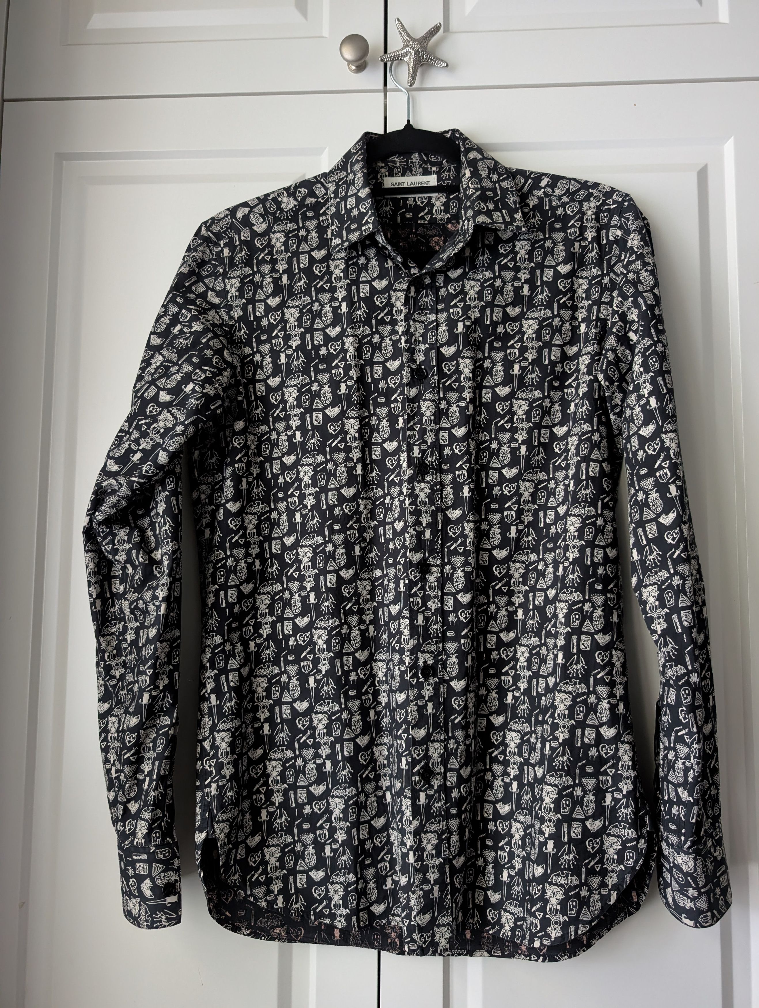 Hedi Slimane × Saint Laurent Paris FW14 Hedi Slimane Hunx & Punx Doodle Button Up Size US S / EU 44-46 / 1 - 1 Thumbnail