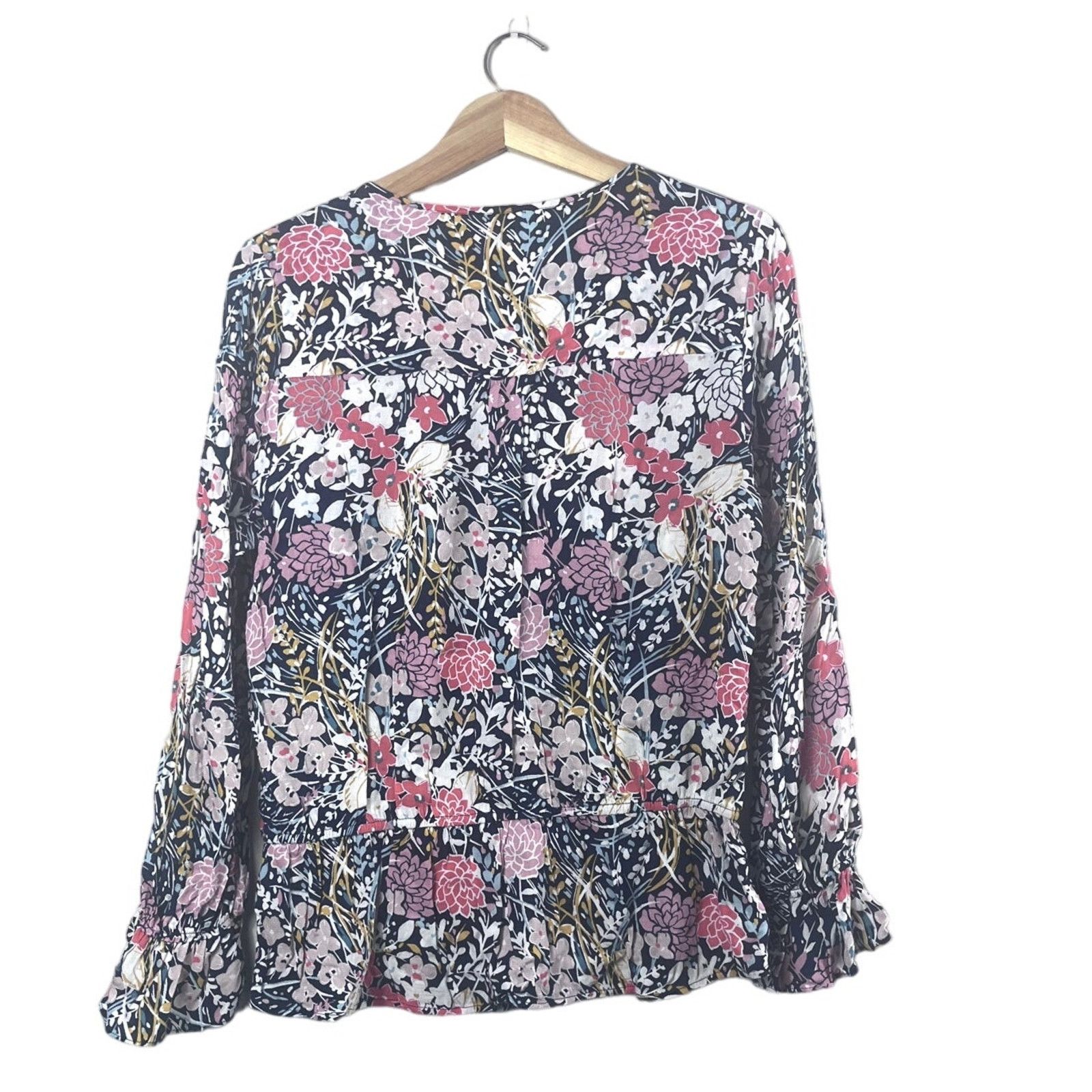 Anthropologie Pink Floral Maeve Long Sleeve Blouse M Size M / US 6-8 / IT 42-44 - 3 Thumbnail