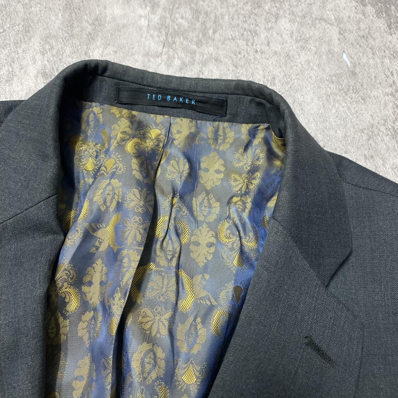 Other Grey and blue floral lining blazer #preppy size L Size 44L - 3 Thumbnail