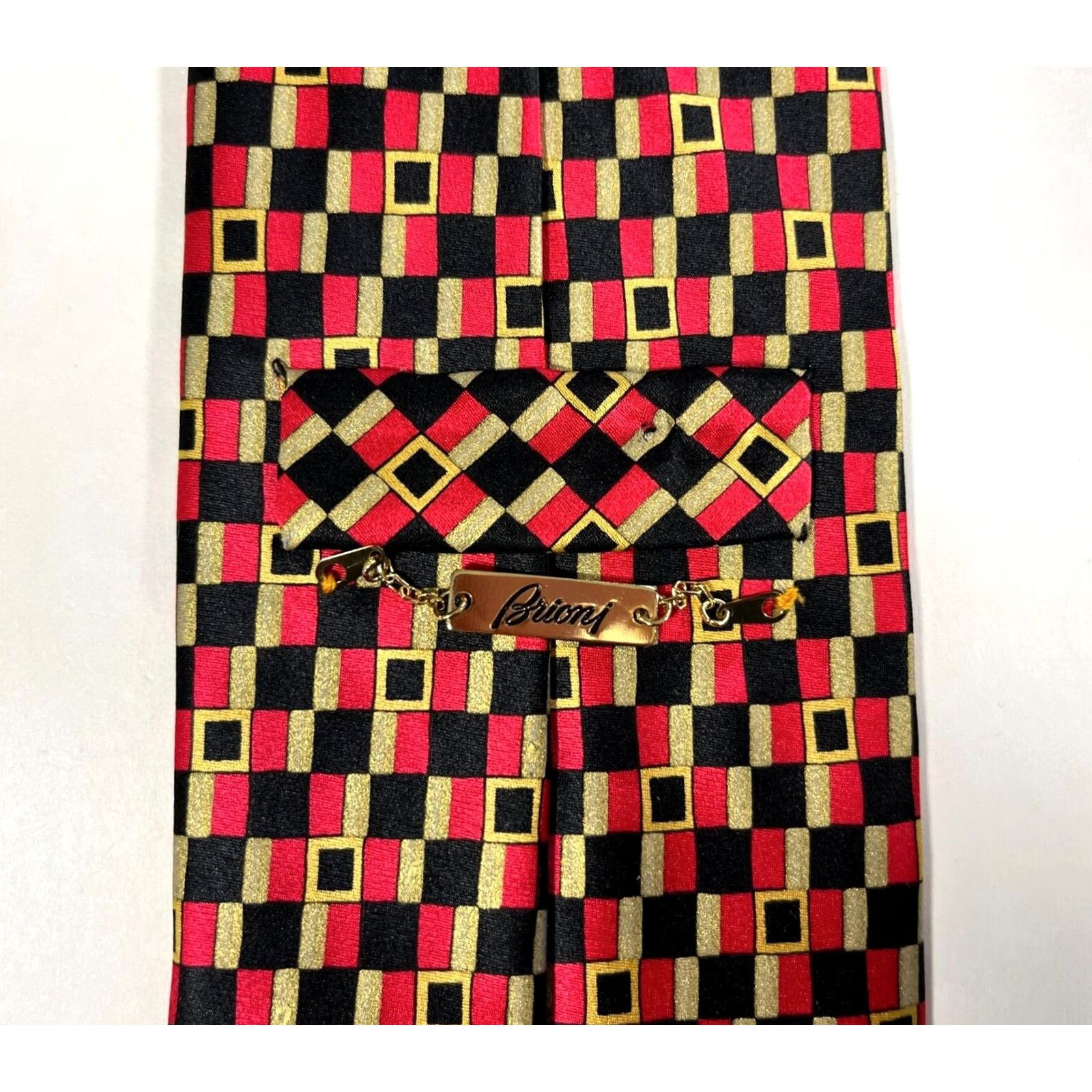 Brioni Brioni Silk Tie Geometric Multicolor Made in Italy Mens Tie Long 61.5" 3.5" Width")) Size ONE SIZE - 7 Thumbnail