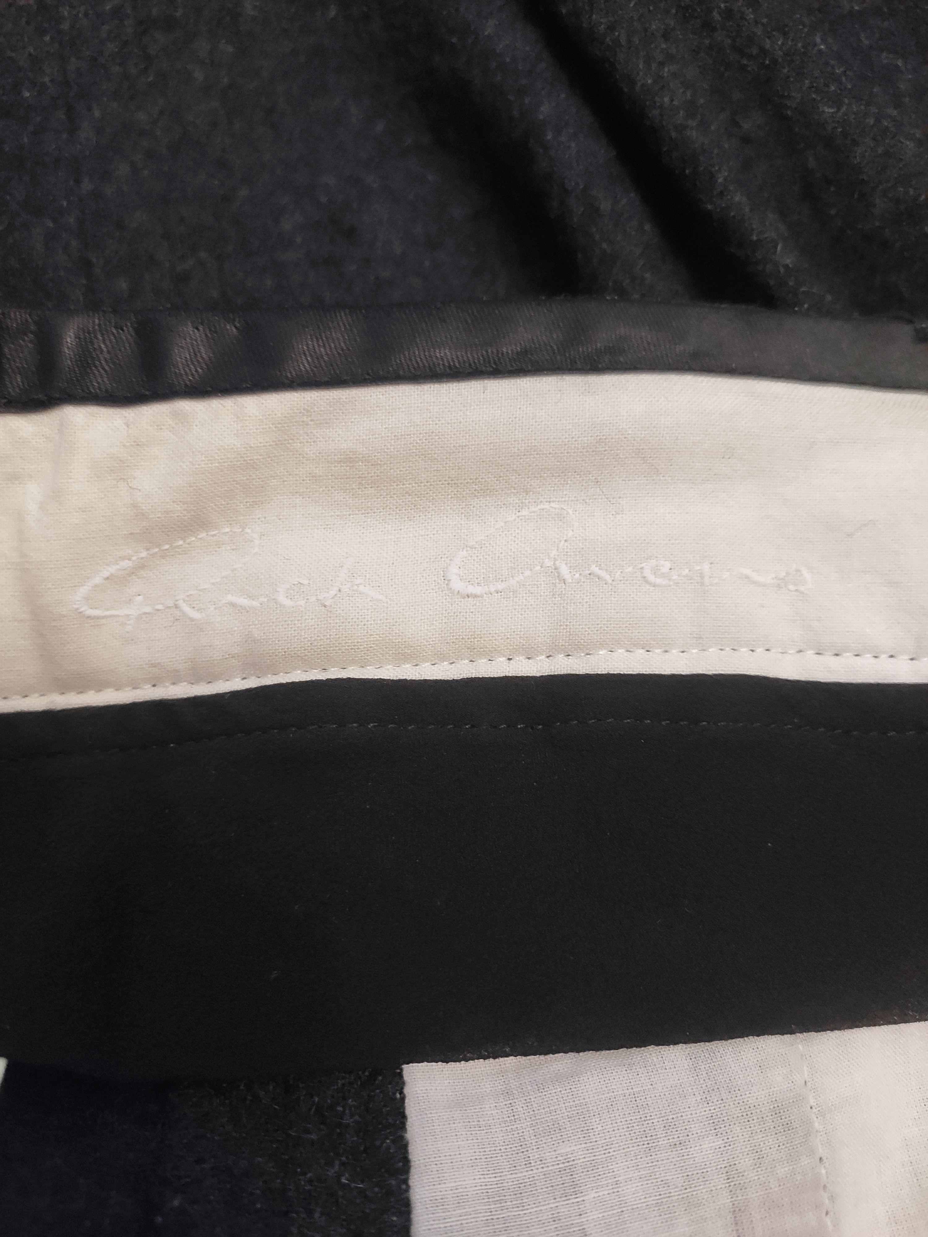 Wool drop crotch trousers.Like Layer-0 or Deepti