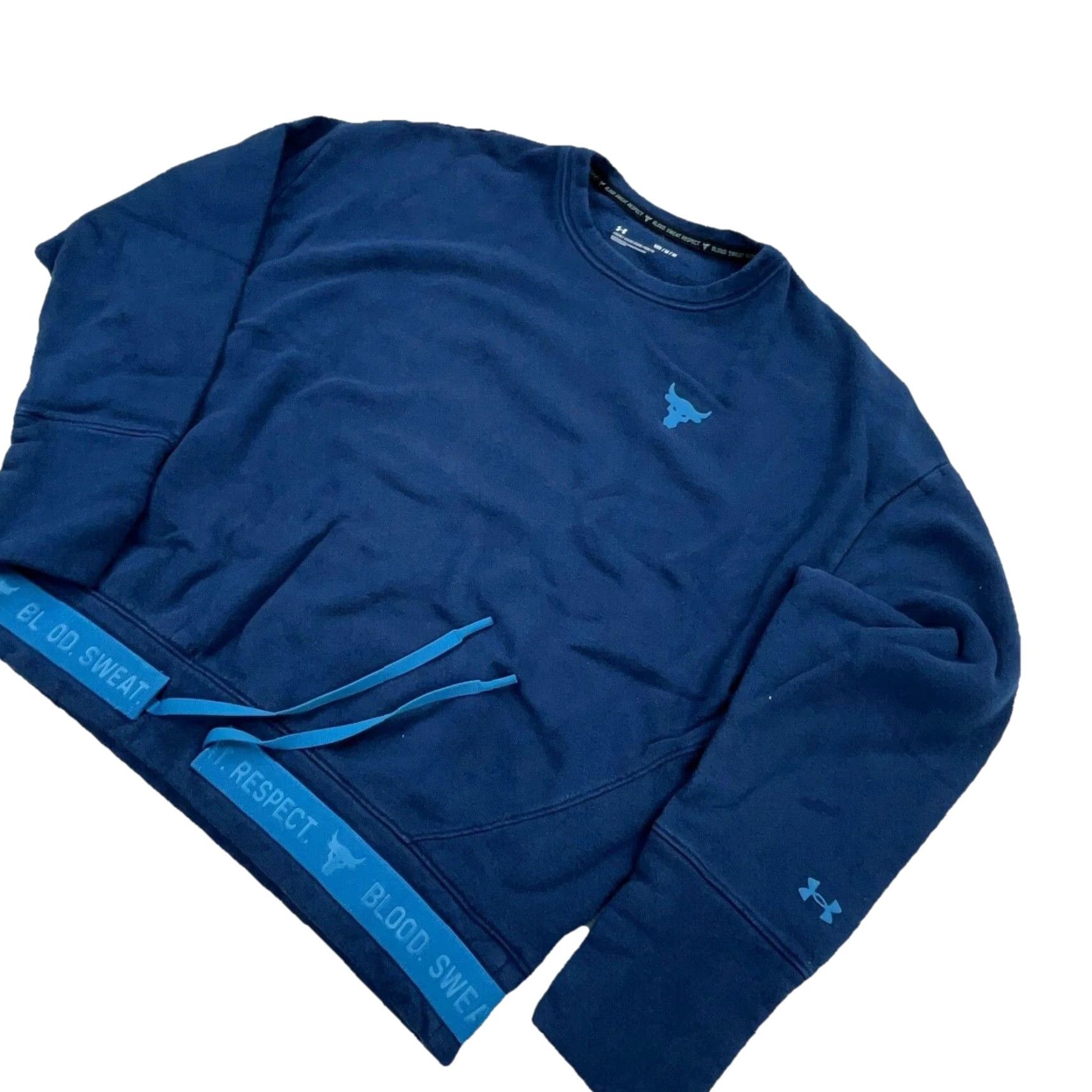Under Armour Under Armour Project Rock Sweatshirt Women M Blue Crop Top Sweater Loose Womens Size M / US 6-8 / IT 42-44 - 3 Thumbnail