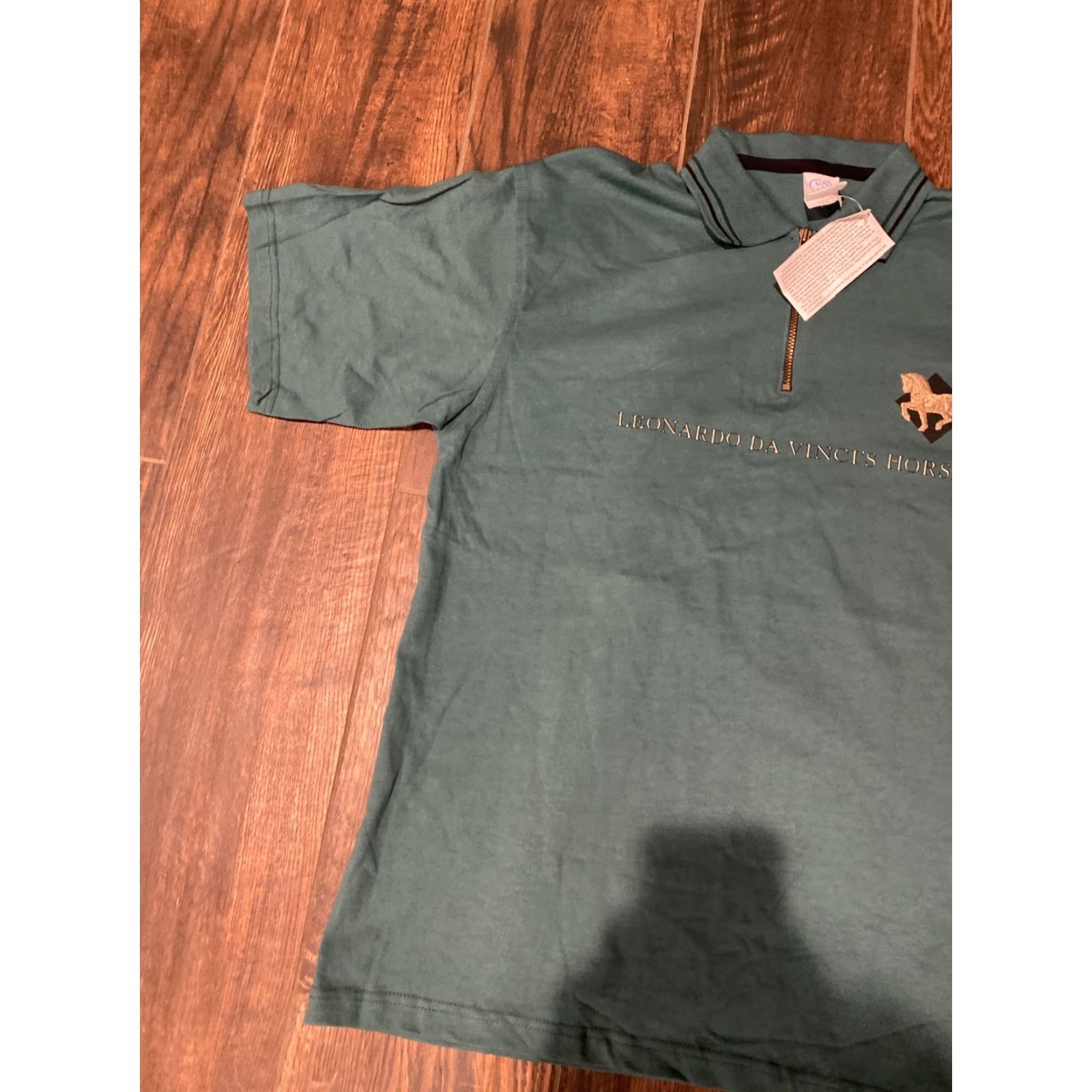 Vintage VINTAGE Leonardo da Vinci’S Horse Shirt L Green Mens Shirt 1999 Polo Quarter Zip Size US L / EU 52-54 / 3 - 3 Thumbnail