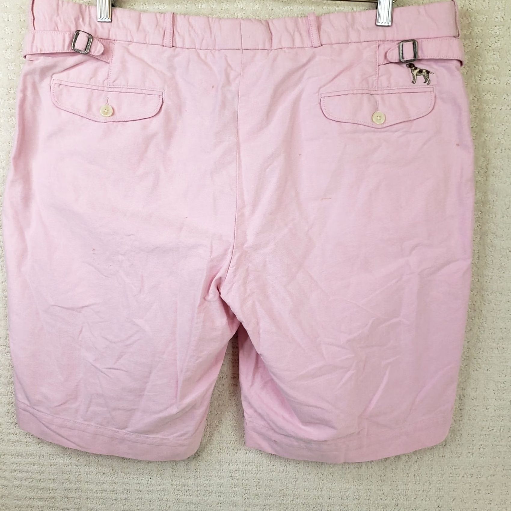 Polo Ralph Lauren Polo Ralph Lauren Mens Chino Shorts Pink 40 11 Inseam 11 5-Pocket Birddog Logo Linen Look Lightweight Belted Classic Rise Mid-Blue? Actually Pink Size US L / EU 52-54 / 3 - 7 Thumbnail