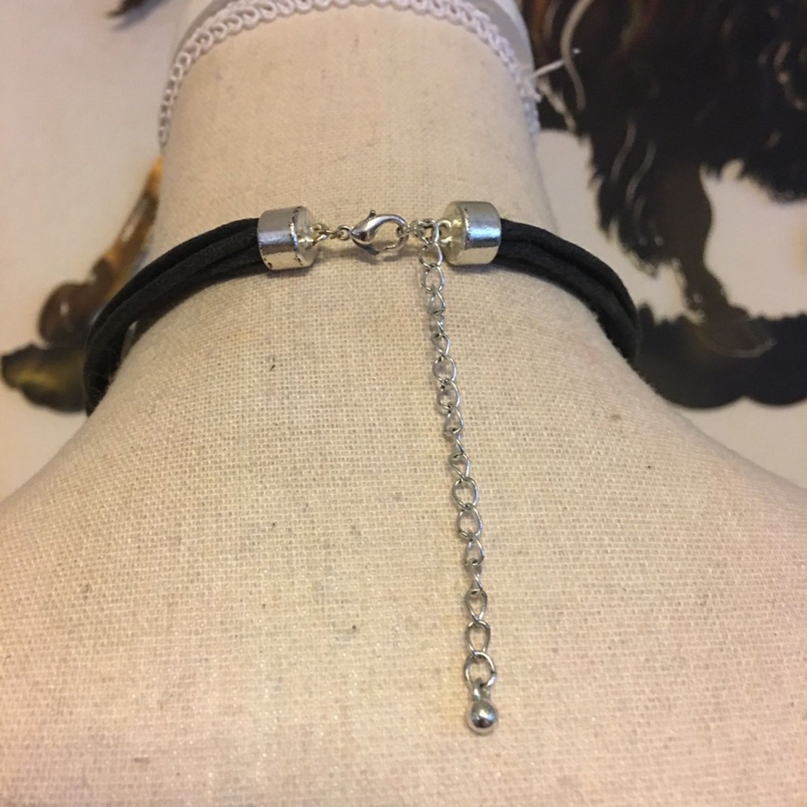 Jewelry Multi strand leather cord silver accent choker Size ONE SIZE - 5 Thumbnail