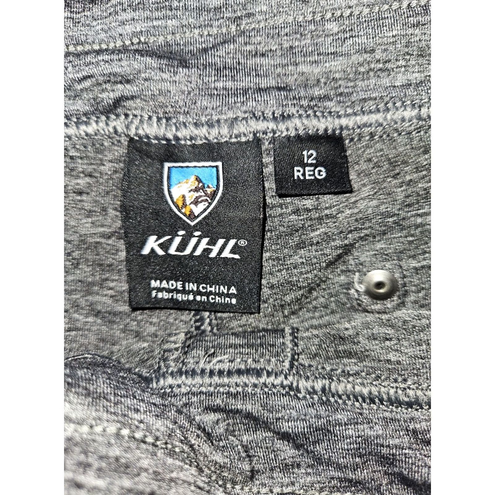 Vintage Kuhl Pants Womens 12 Gray Knit Relaxed Sweatpants Elastic Waist Cargo Pockets Knit Nylon Polyester Spandex Casual Travel Workwear Womens Size 34" / US 12 / IT 48 - 2 Thumbnail