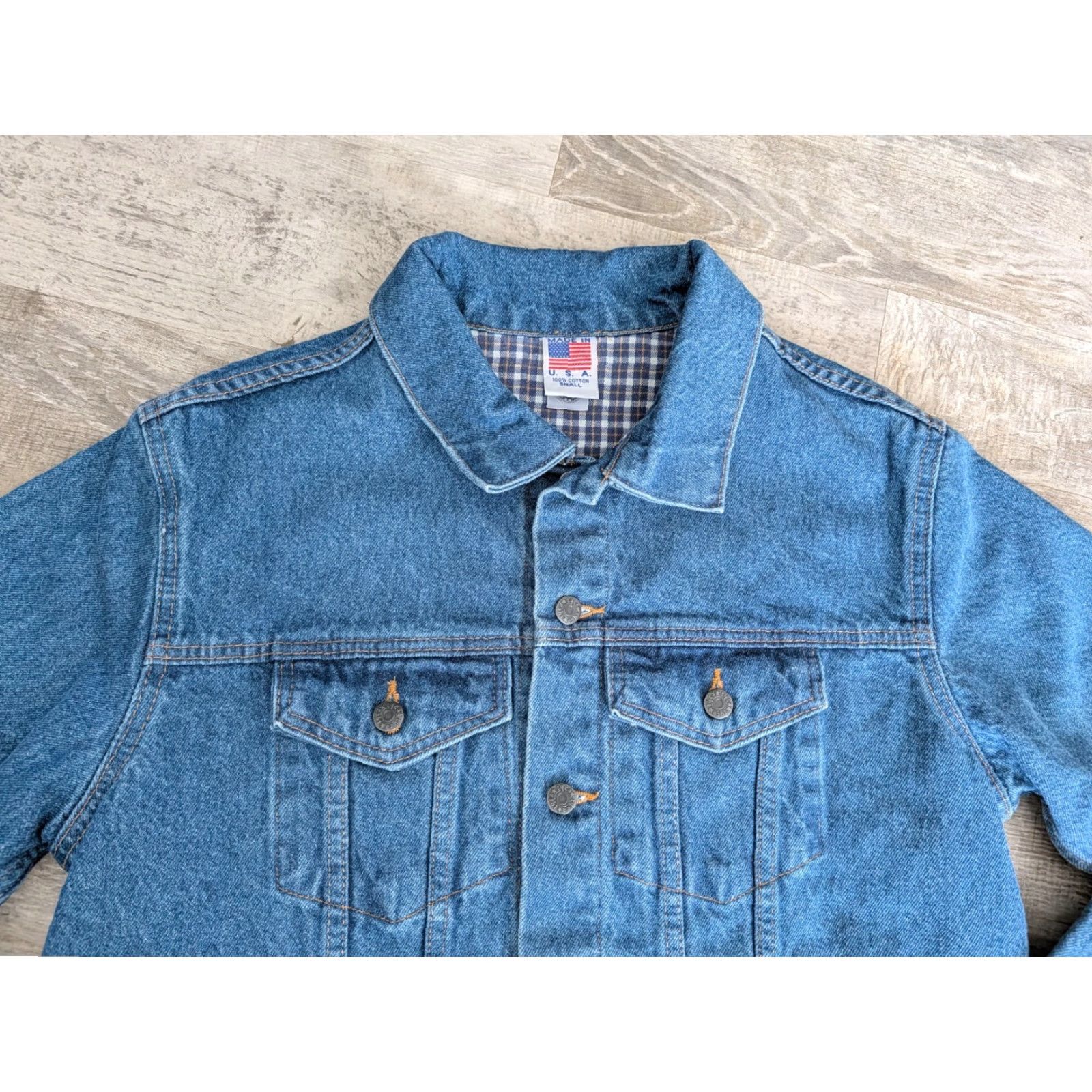 Denime VINTAGE Tyca Denim Embossed UP Michigan Trucker Jacket Size US 29 - 3 Thumbnail