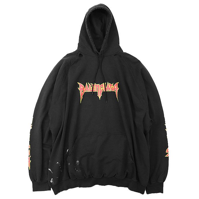 Balenciaga Balenciaga Balenciaga Cracking Logo Cotton Hoodie Cotton Sweatshirts & Hoodies DUTY FREE for USA Size ONE SIZE - 1 Thumbnail