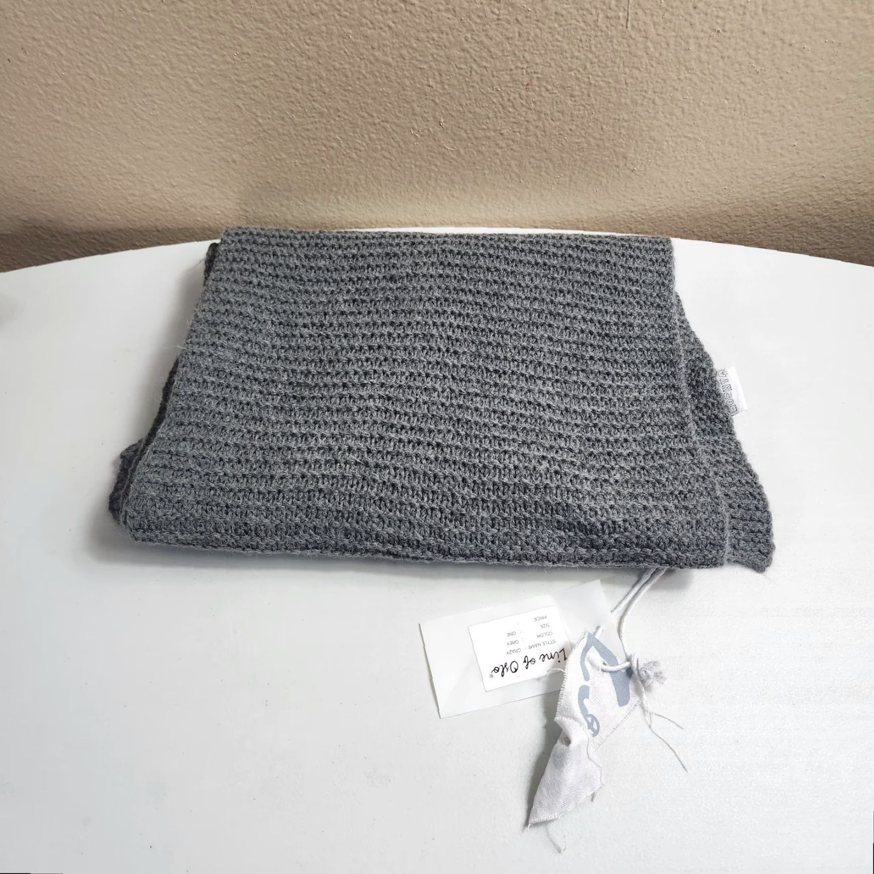 Vintage Line of Oslo Wool Alpaca Blend Gray Knit Scarf-12x74" NWT Size ONE SIZE - 2 Thumbnail