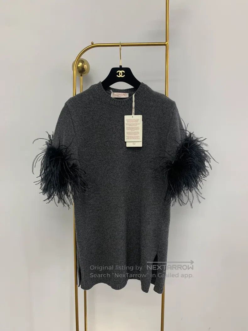 Valentino Valentino Ostrich wool patchwork wool knitwear Size S / US 4 / IT 40 - 1 Thumbnail