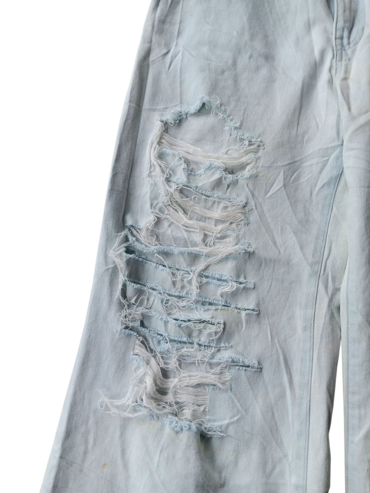 Lad Musician Splatter distressed light blue baggy jeans Size US 32 / EU 48 - 3 Thumbnail