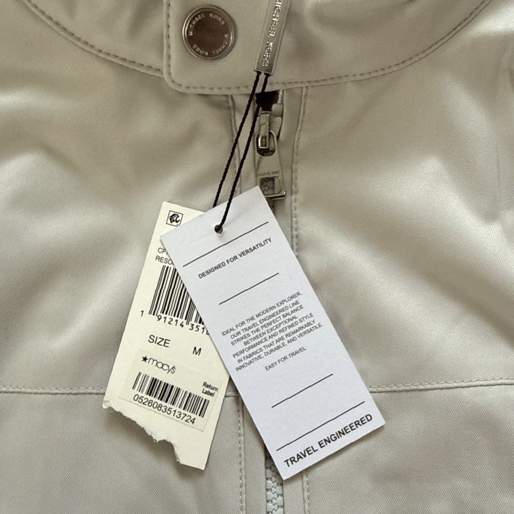 Michael Kors MICHAEL KORS Gray Pearl Windbreaker Rain Jacket Mens M C20 Jacket Size US M / EU 48-50 / 2 - 4 Thumbnail