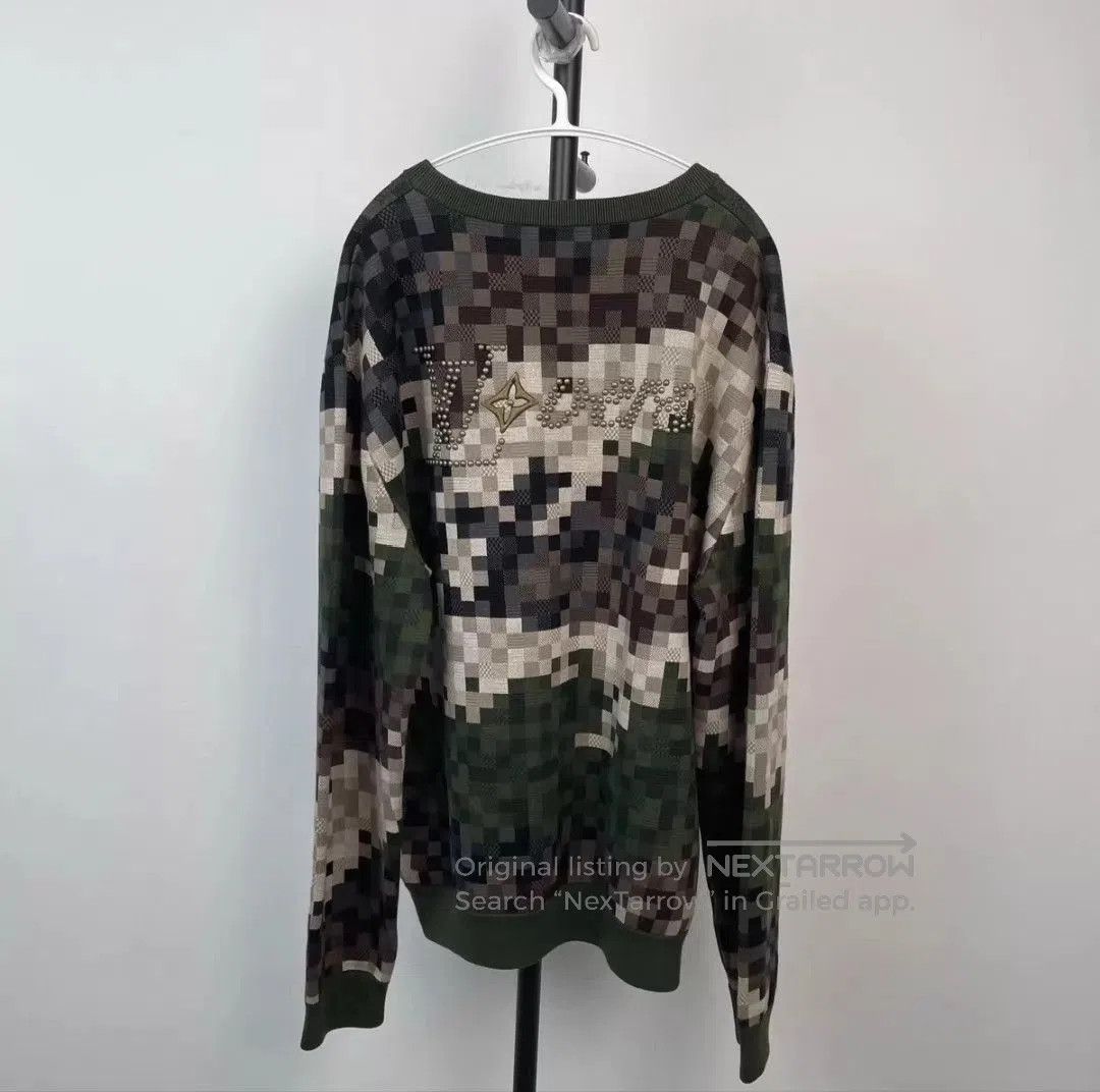 Louis Vuitton Green Pixel Pattern Long Sleeve Sweater XXL. Size US XXL / EU 58 / 5 - 2 Thumbnail
