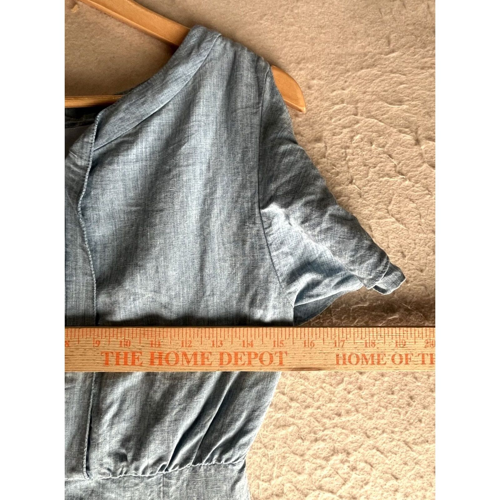 Vintage It MICHAA Women Dress Blue Midi Short Sleeve Zip S Girls? Size 28" / US 6 / IT 42 - 3 Thumbnail