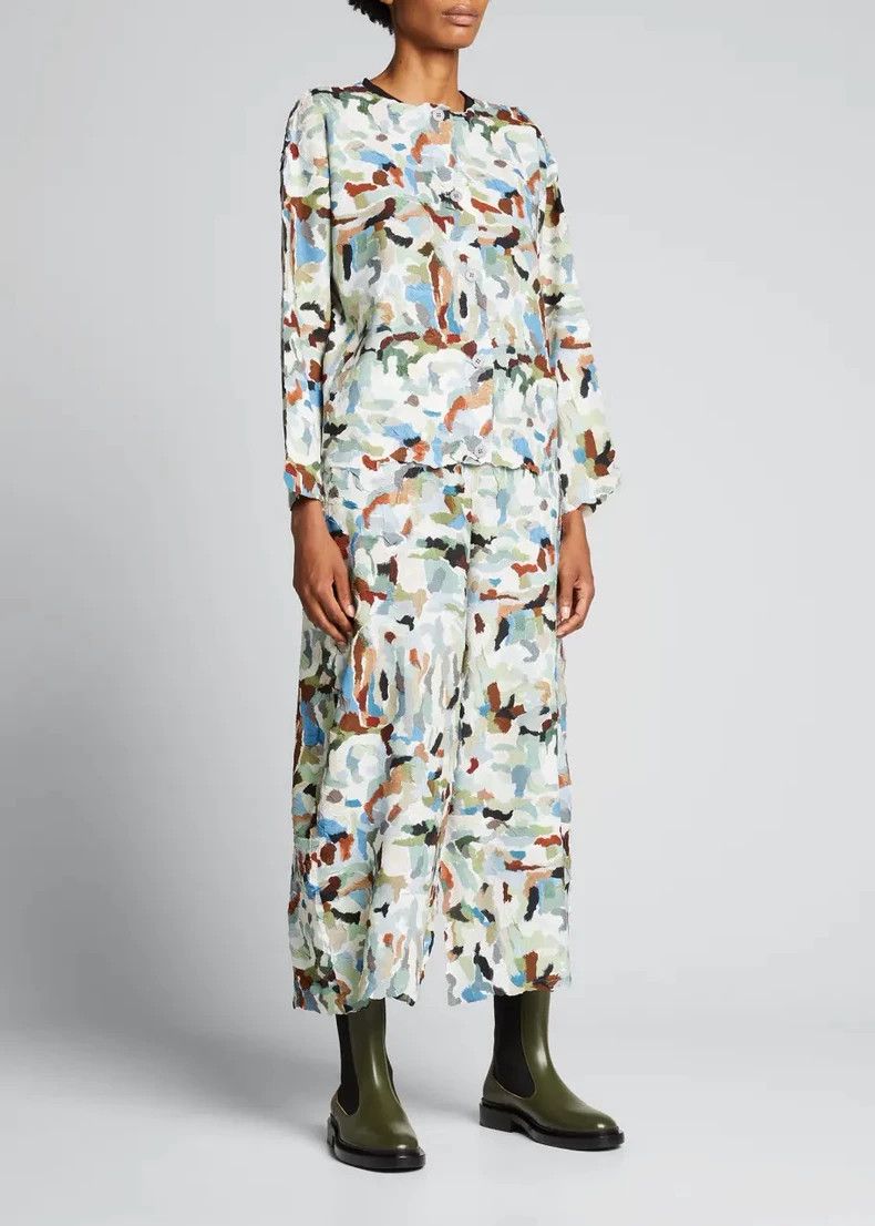 Issey Miyake Issey Miyake size:2 Oil painting texture pleated wide-leg Size US 29 - 4 Thumbnail