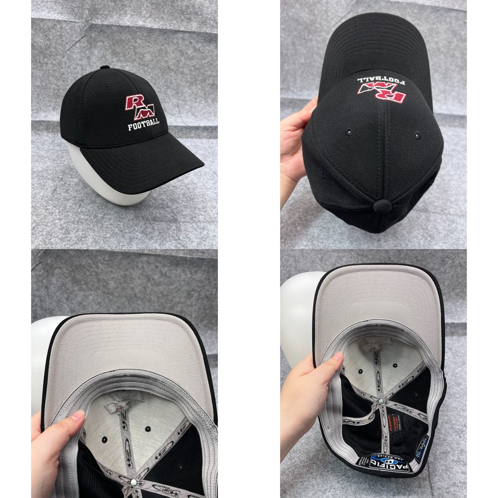 Vintage Red Mountain Highschool Football Hat Cap Fitted Adult 8 Black Polyester Blend Size ONE SIZE - 8 Thumbnail
