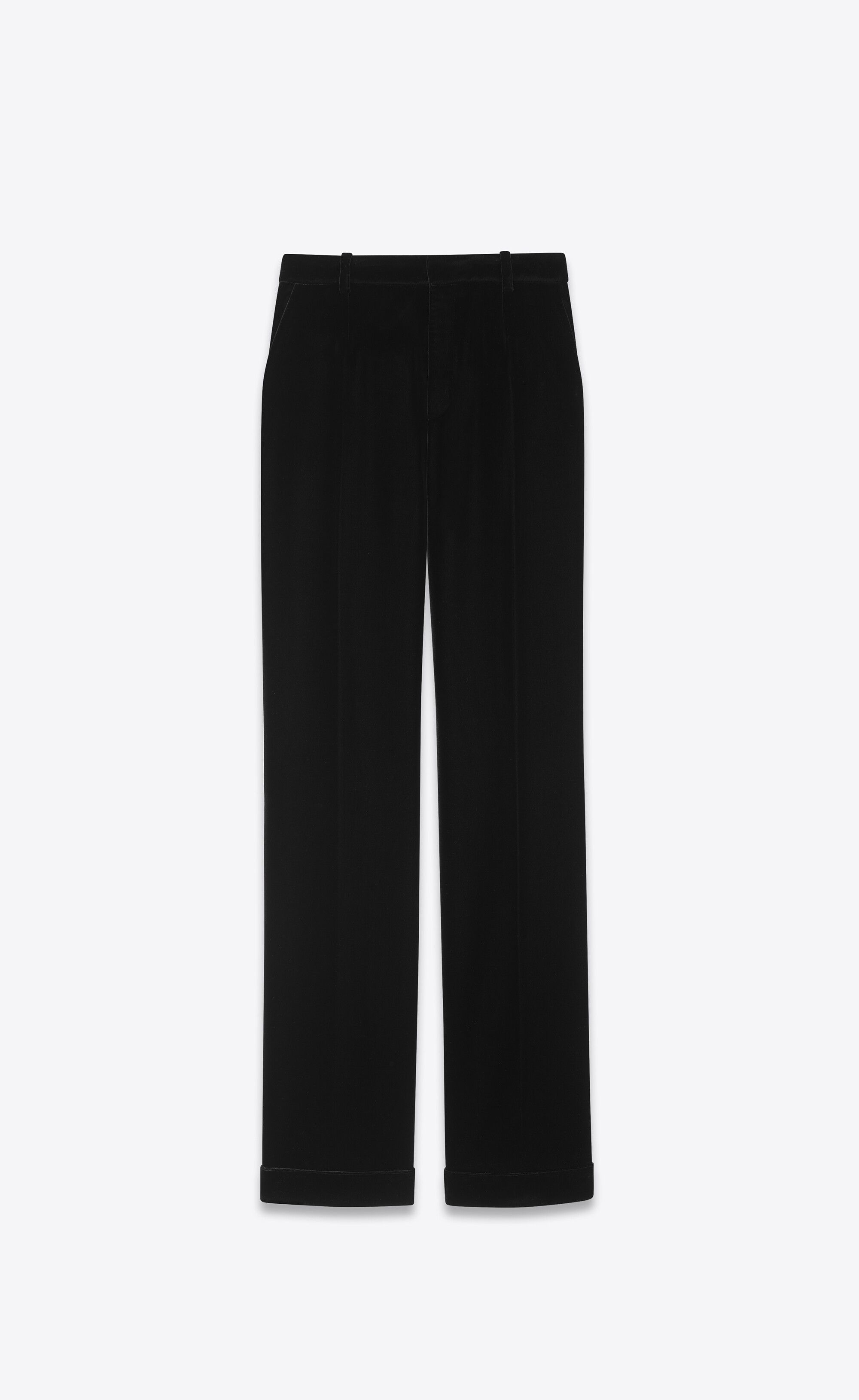 Saint Laurent Paris o1s1wg110125 704015 Tailored Pant in Velvet in Black Size 27" / US 4 / IT 40 - 1 Thumbnail