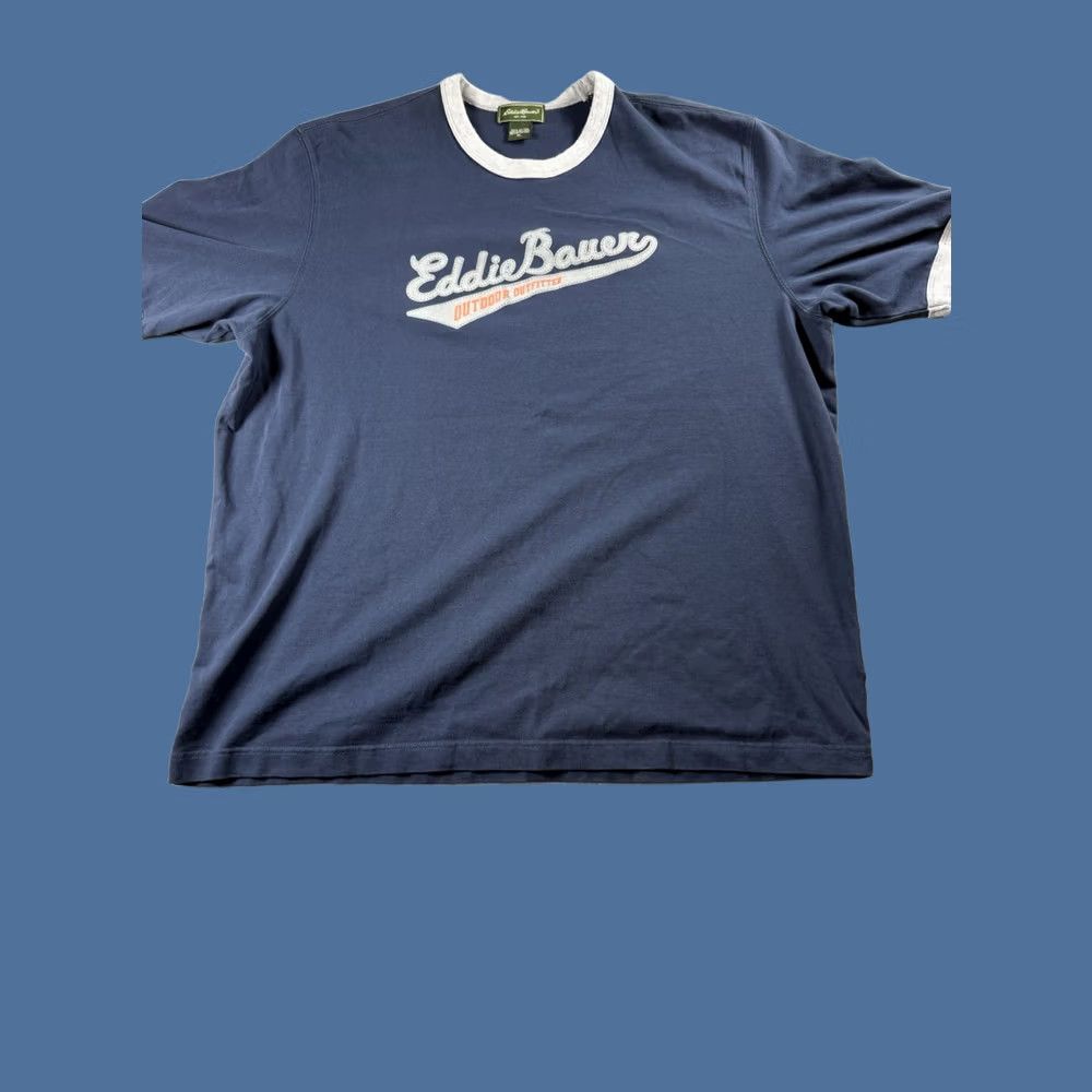 Eddie Bauer Eddie Bauer Mens T Shirt XL Navy/ Gray Outdoor Outfitters Cotton Tee Size US XL / EU 56 / 4 - 1 Thumbnail