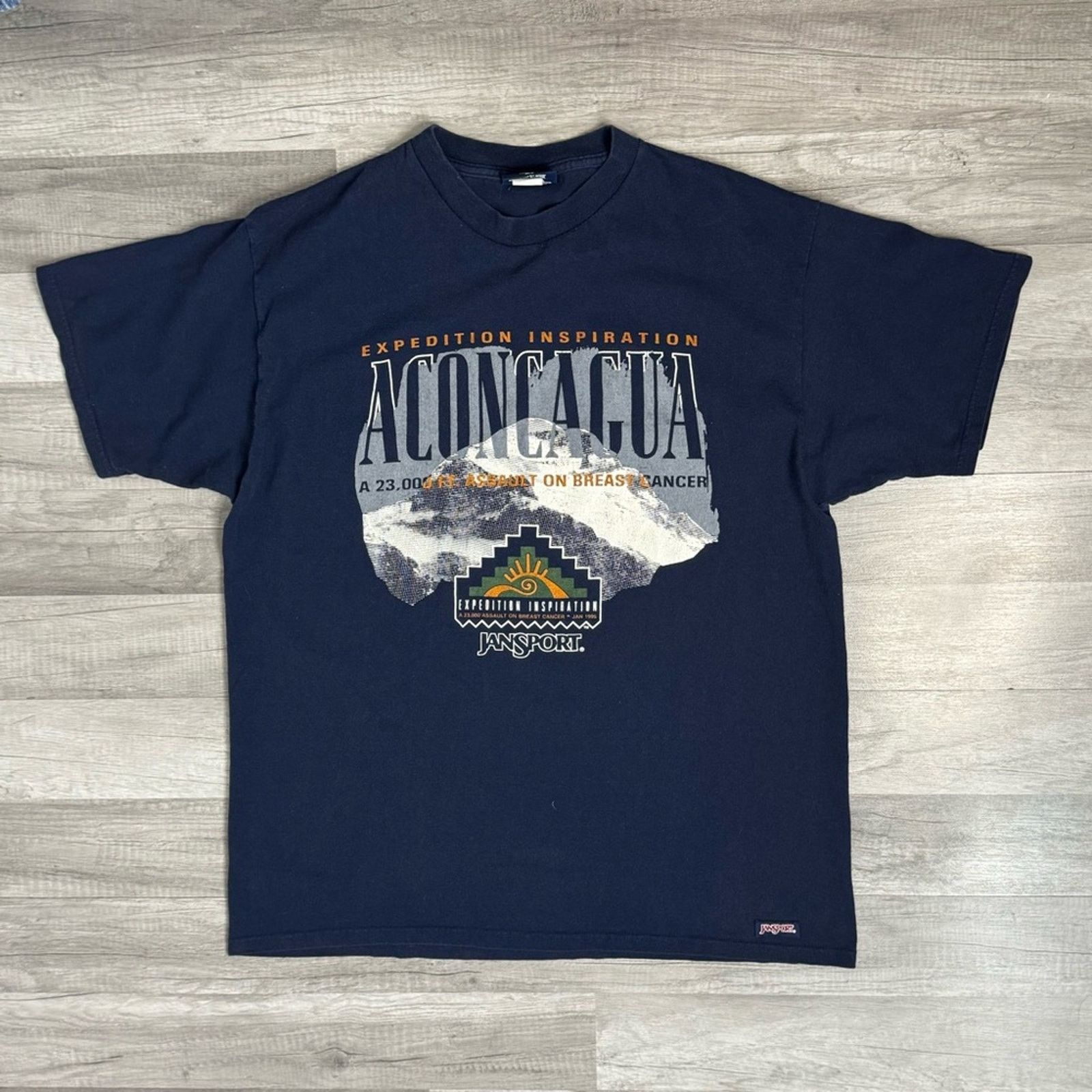 Jansport × Vintage Vintage 90s Jansport Aconcagua Tee Navy Made in USA Size XL Size US XL / EU 56 / 4 - 2 Thumbnail