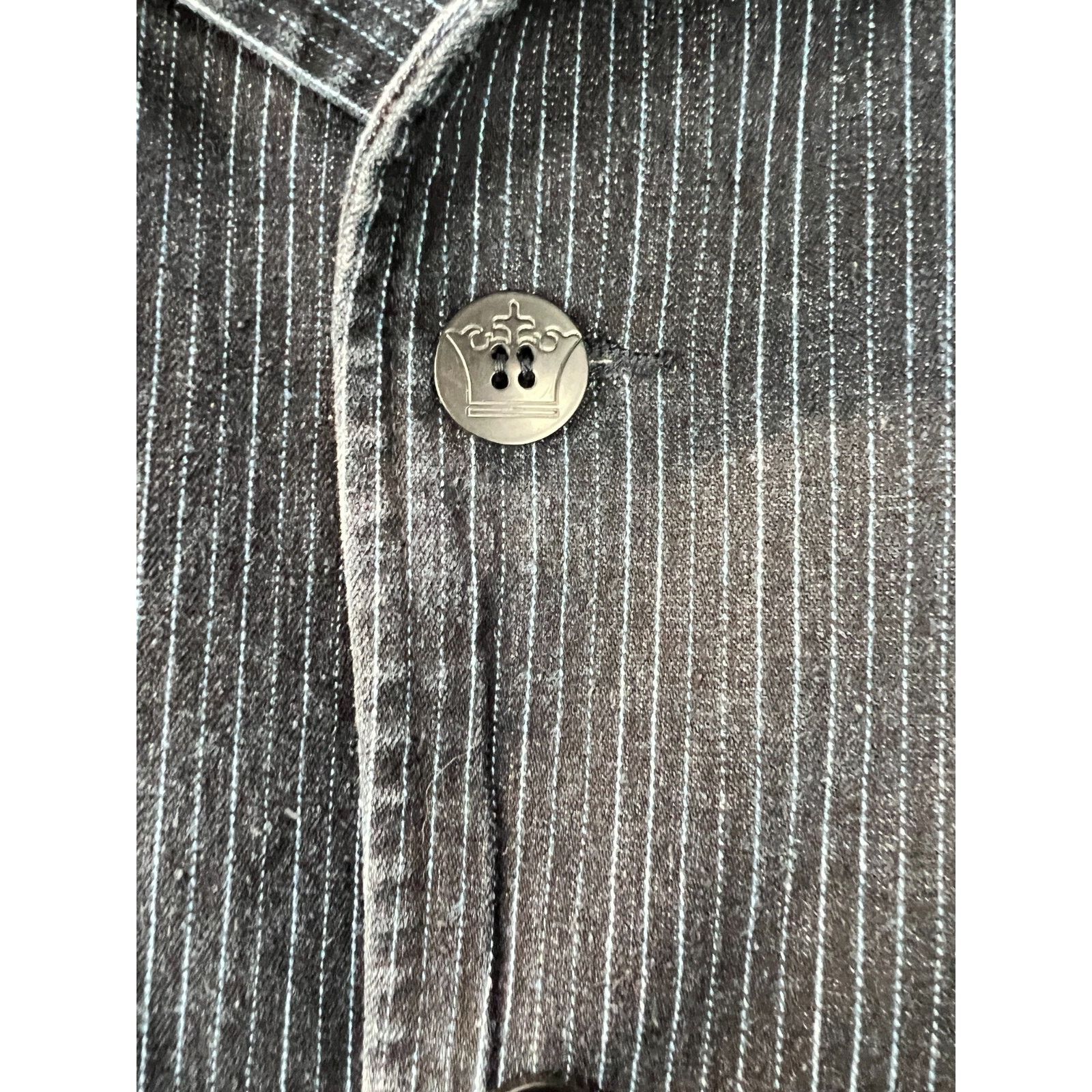Louis Philippe Louis Philippe Denim Blazer Men Large Striped Vented Jacket Size US L / EU 52-54 / 3 - 22 Thumbnail