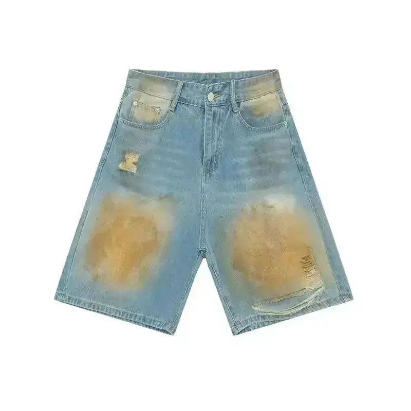Japanese Brand Design Washed Hole Straight Loose Shorts Jorts y2k Size US 32 / EU 48 - 6 Thumbnail