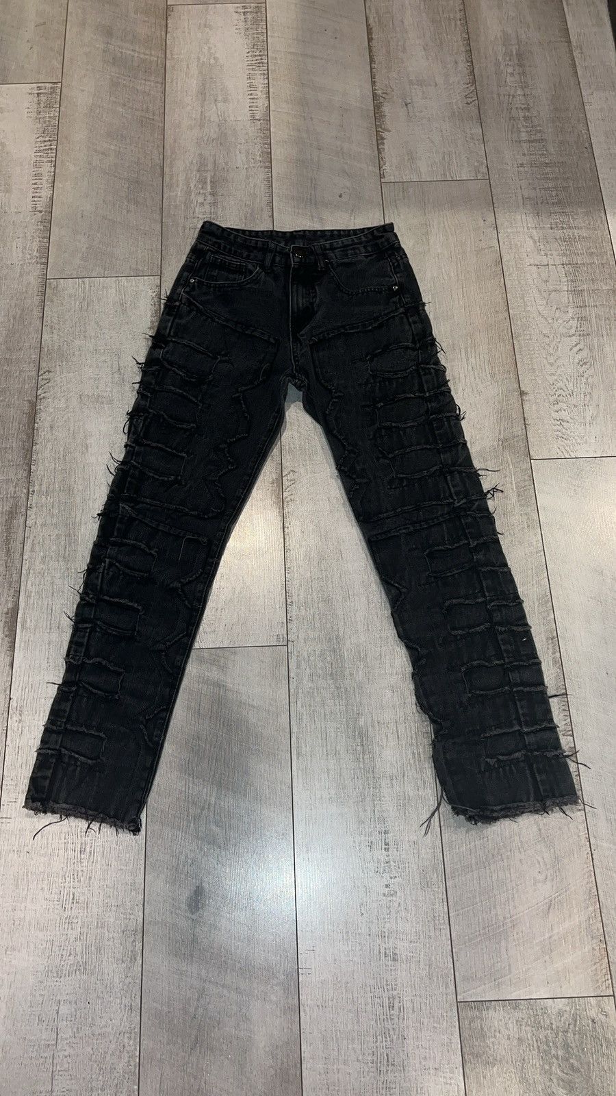 Rockstar Games Frayed Distressed Y2K Jeans Black Size US 30 / EU 46 - 1 Thumbnail